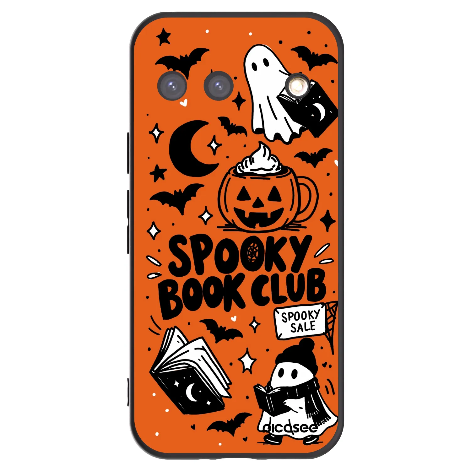 Picasee Μαύρη θήκη σιλικόνης για Google Pixel 9 - Spooky book club