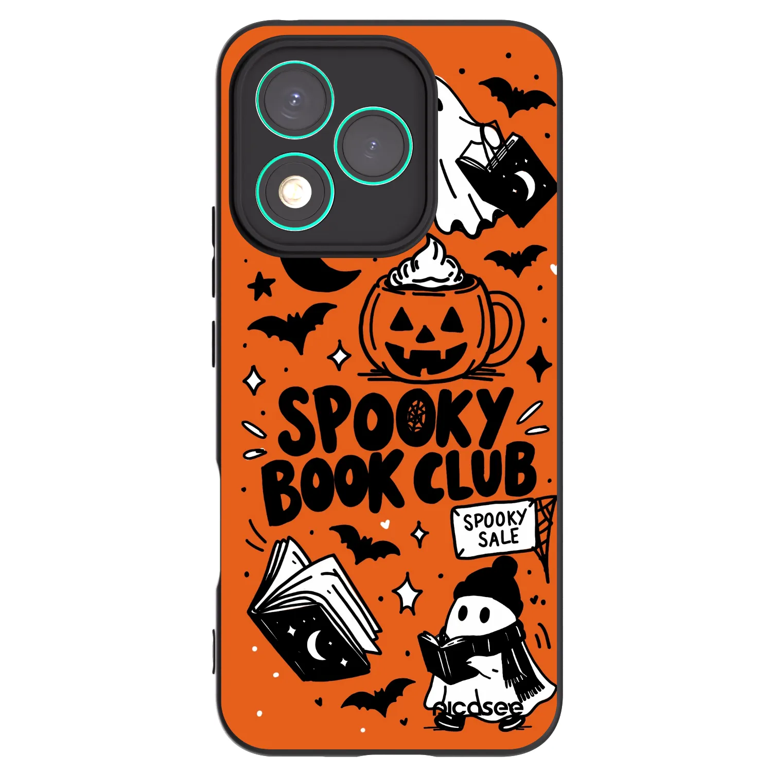 Picasee Μαύρη θήκη σιλικόνης για Honor 400 Lite 5G - Spooky book club