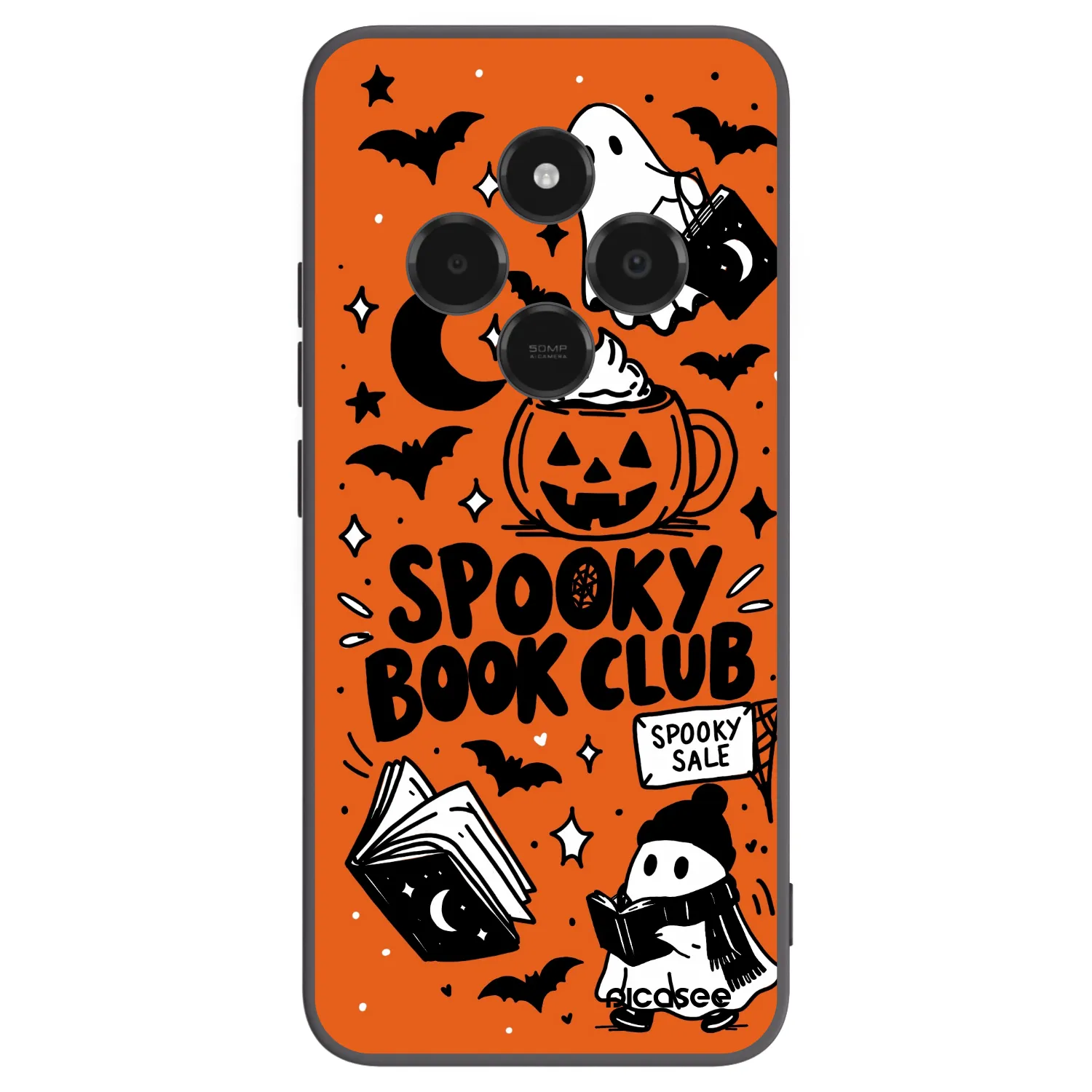 Picasee Μαύρη θήκη σιλικόνης για Xiaomi Poco C75 - Spooky book club