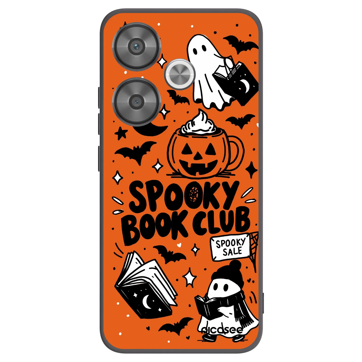 Picasee Μαύρη θήκη σιλικόνης για Xiaomi Poco F6 - Spooky book club