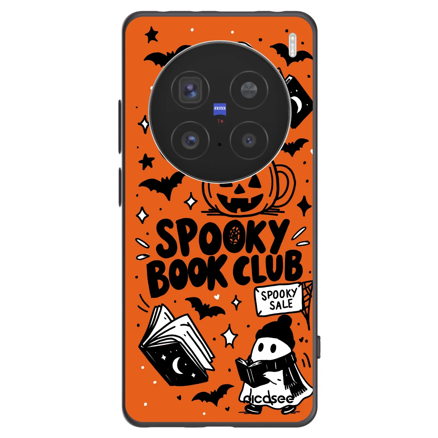 Picasee Μαύρη θήκη σιλικόνης για Vivo X200 Pro - Spooky book club