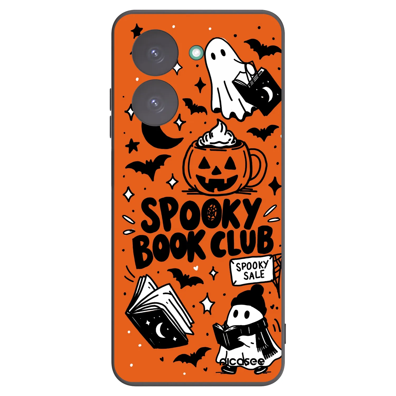 Picasee Μαύρη θήκη σιλικόνης για Xiaomi Redmi A5 - Spooky book club