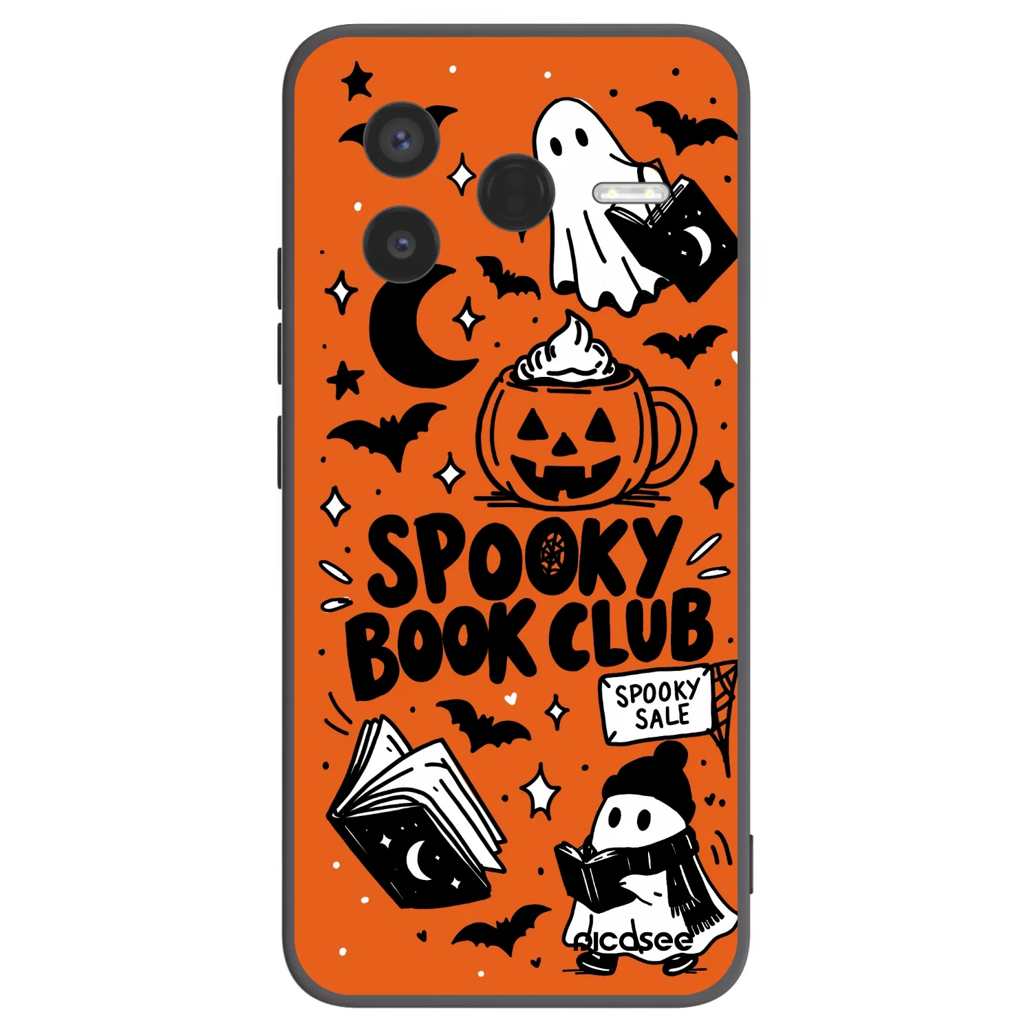 Picasee Μαύρη θήκη σιλικόνης για Xiaomi Poco F7 Pro 5G - Spooky book club