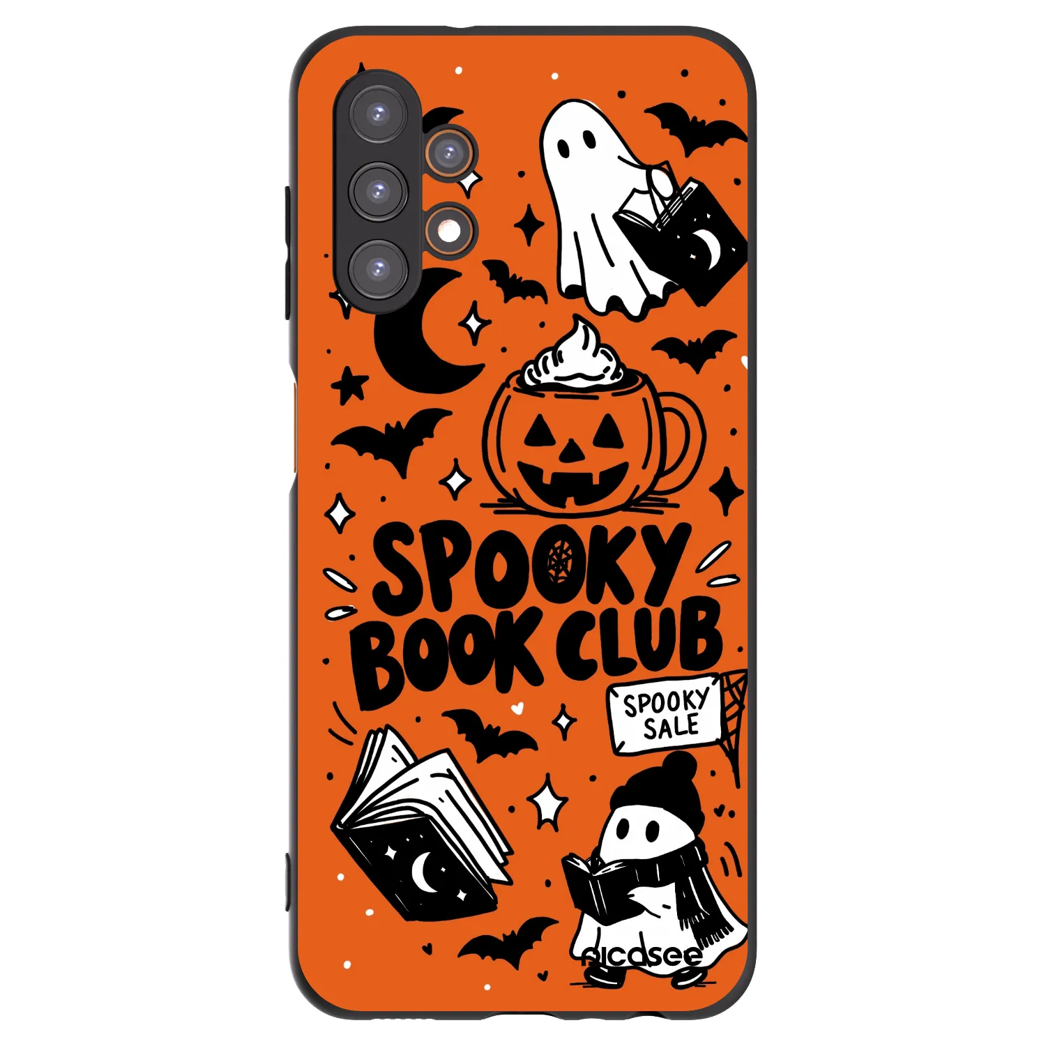 Picasee Μαύρη θήκη σιλικόνης για Samsung Galaxy A13 5G - Spooky book club