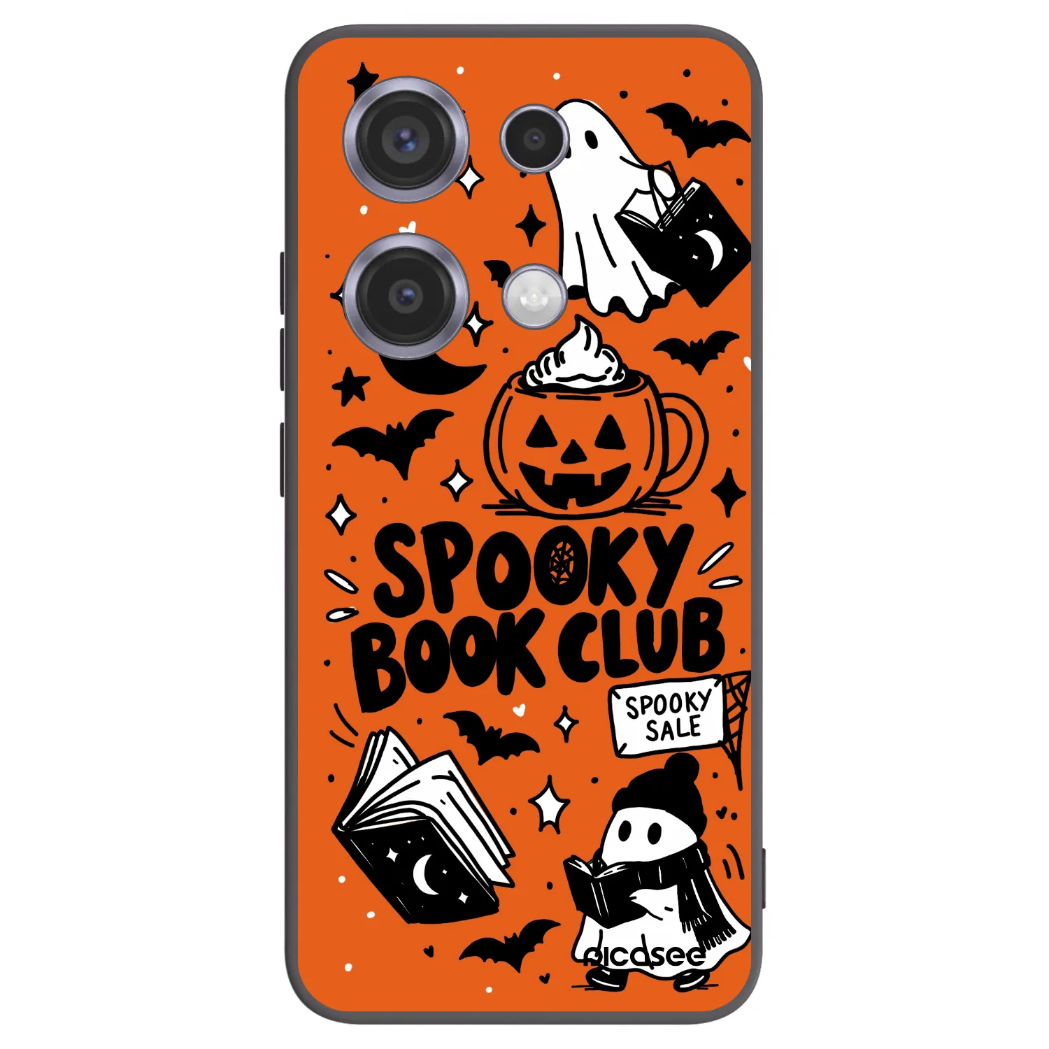 Picasee Μαύρη θήκη σιλικόνης για Xiaomi Redmi Note 14S - Spooky book club