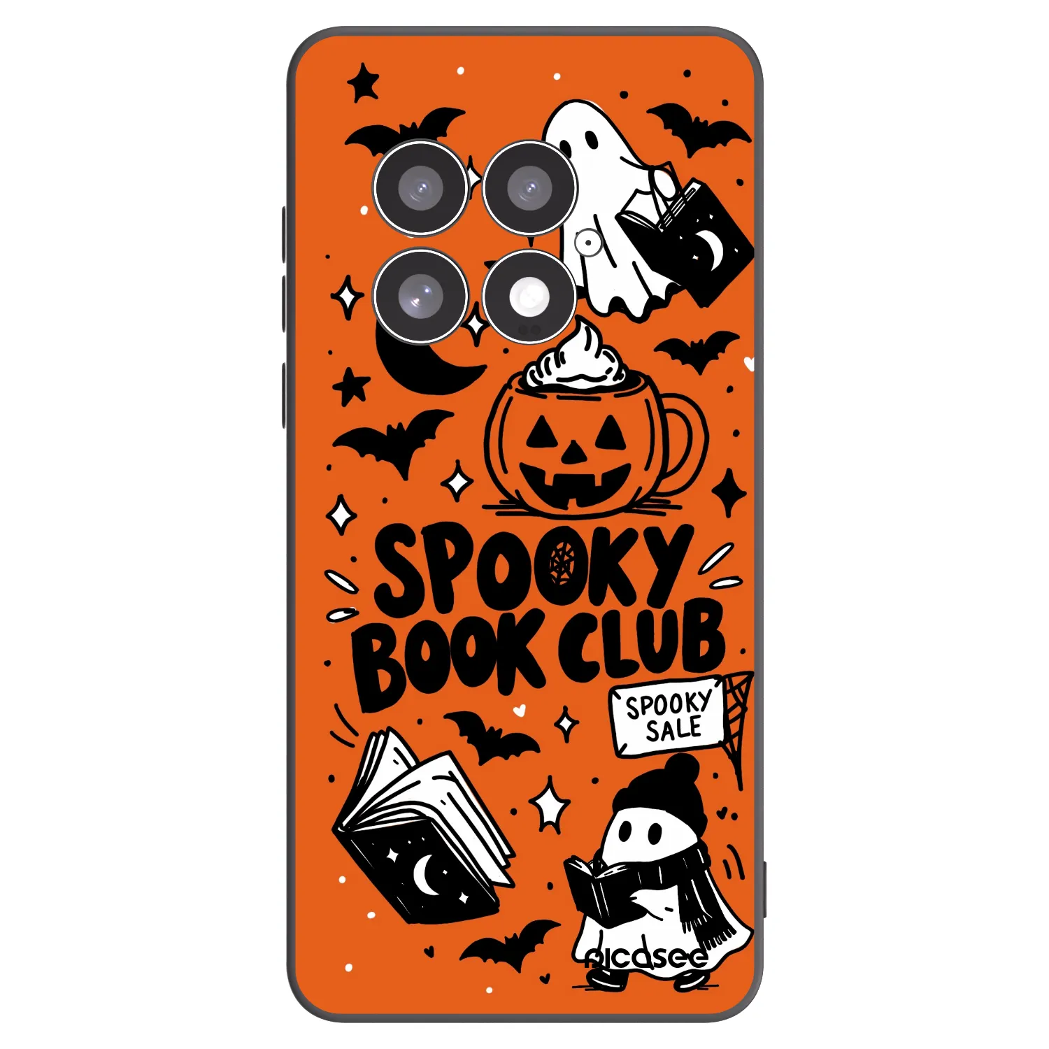 Picasee Μαύρη θήκη σιλικόνης για OnePlus 13 5G - Spooky book club