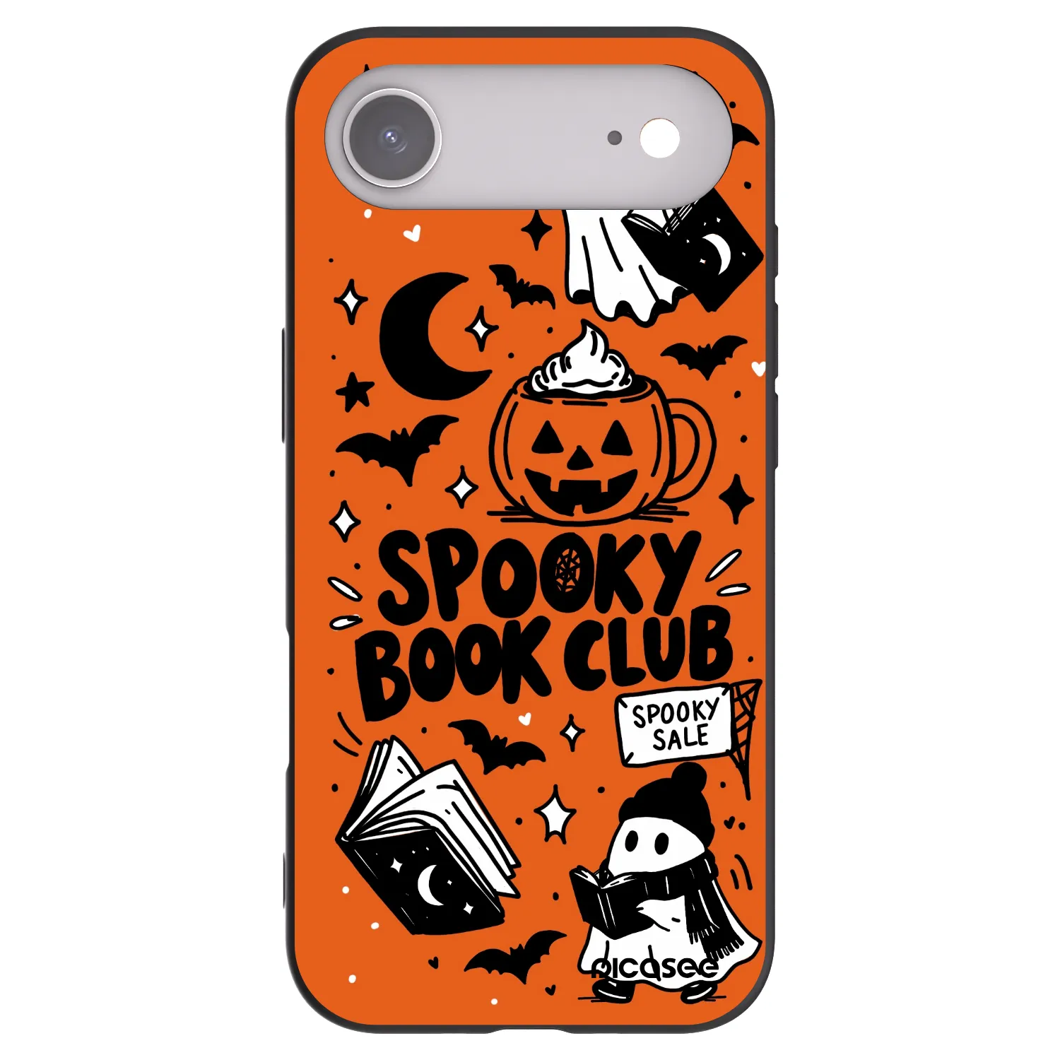 Picasee Μαύρη θήκη σιλικόνης για Apple iPhone Air - Spooky book club