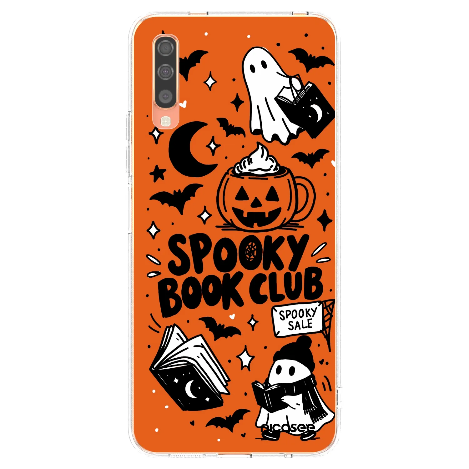 Picasee διαφανής θήκη σιλικόνης Samsung Galaxy A70 A705F - Spooky book club