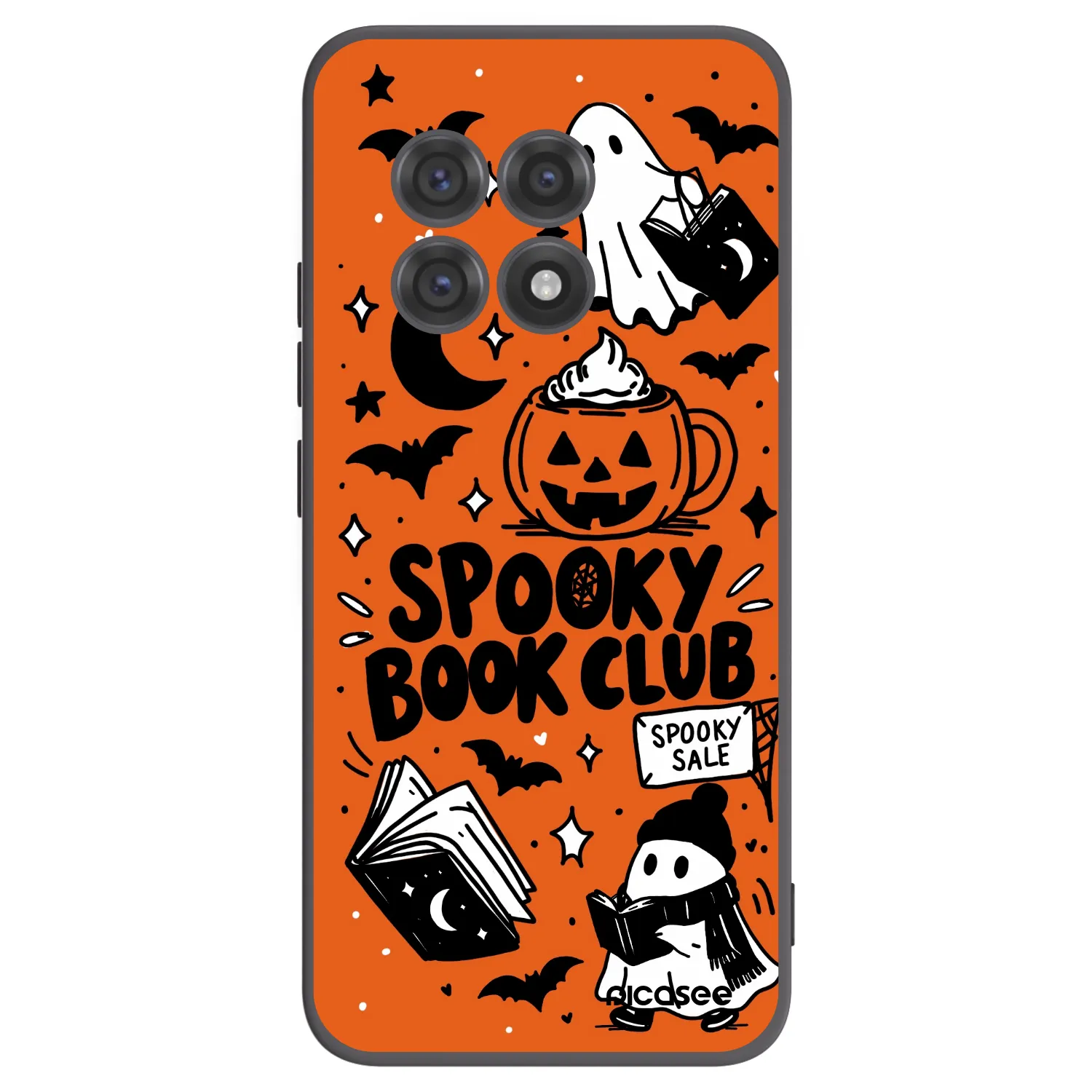 Picasee Μαύρη θήκη σιλικόνης για OnePlus 13R 5G - Spooky book club