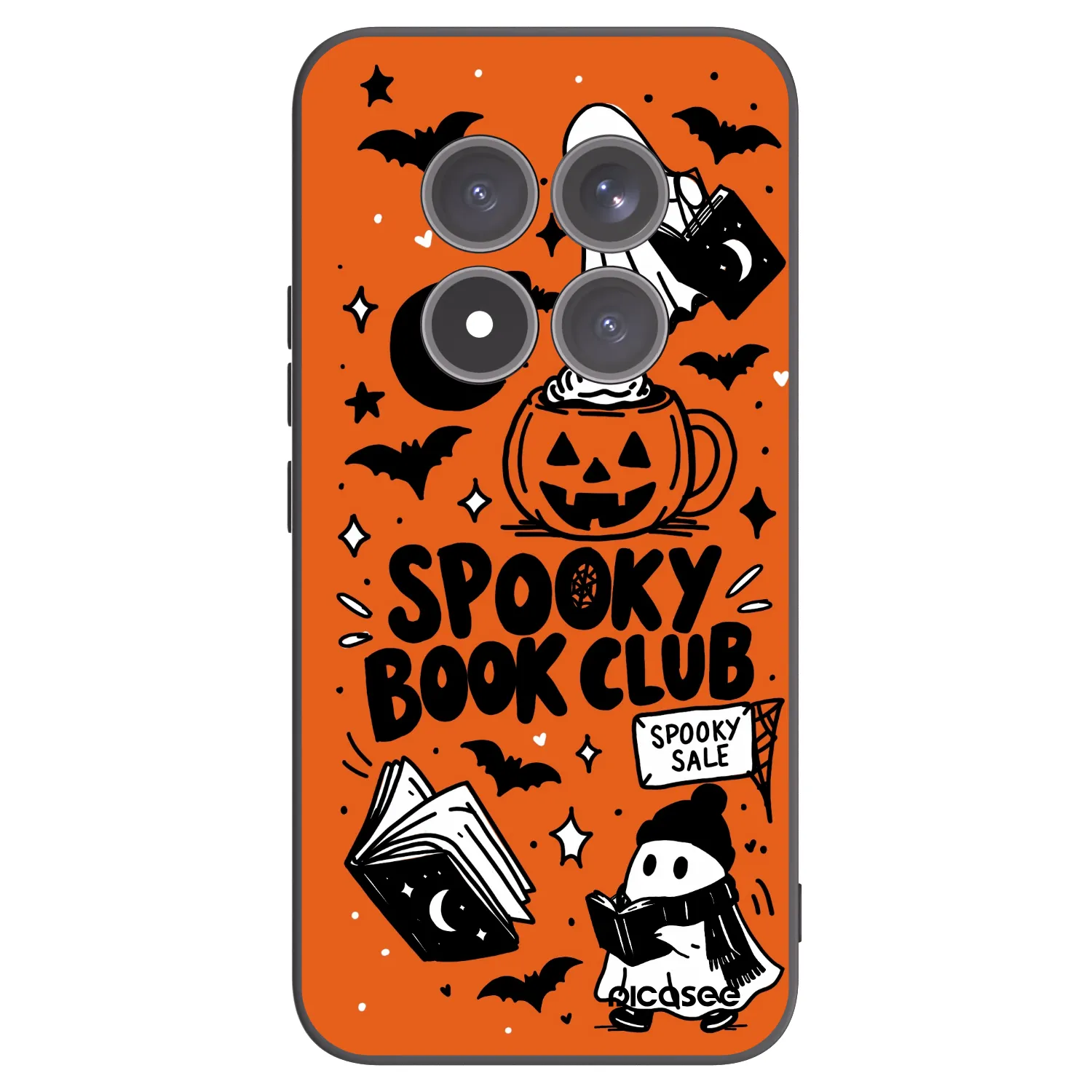 Picasee Μαύρη θήκη σιλικόνης για Xiaomi Redmi Note 15 Pro+ - Spooky book club