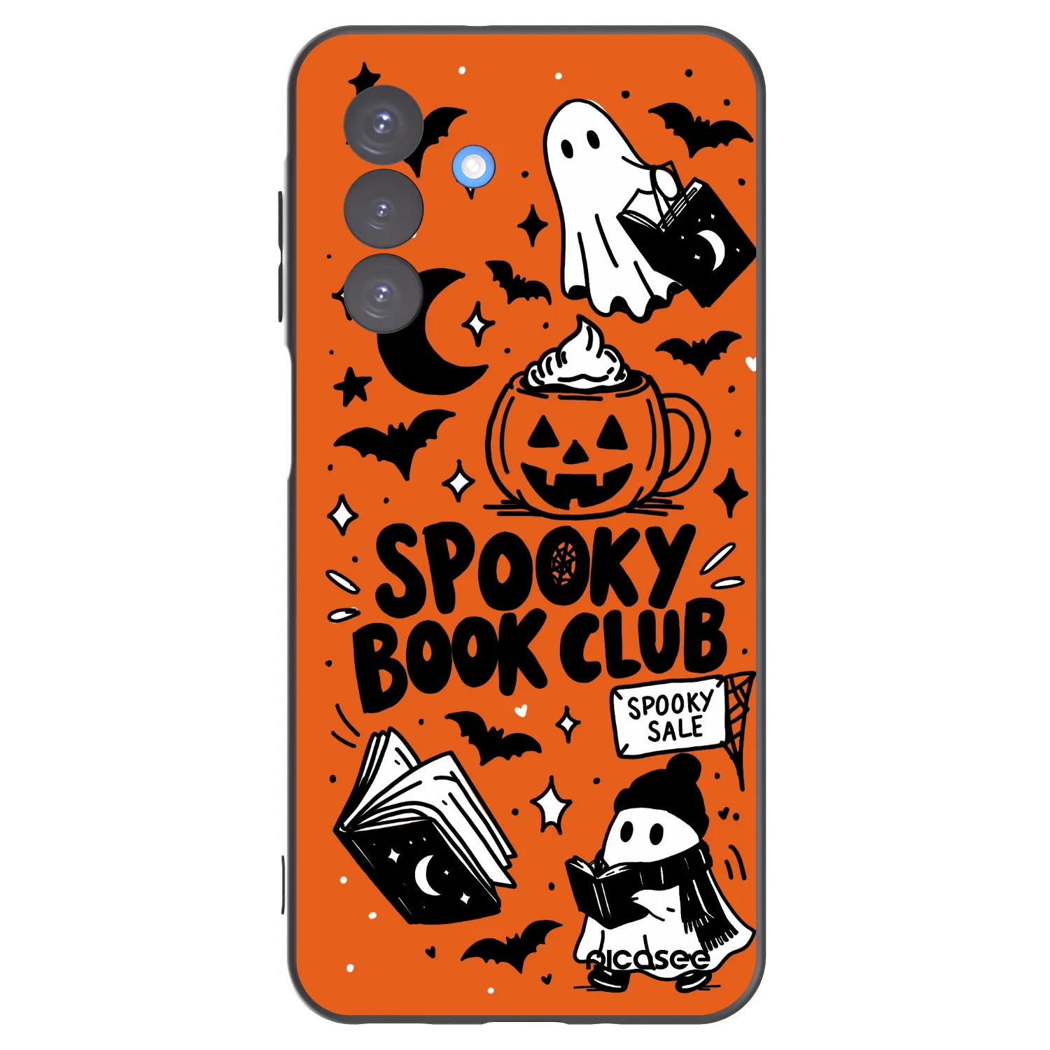 Picasee Μαύρη θήκη σιλικόνης για Samsung Galaxy A17 5G - Spooky book club