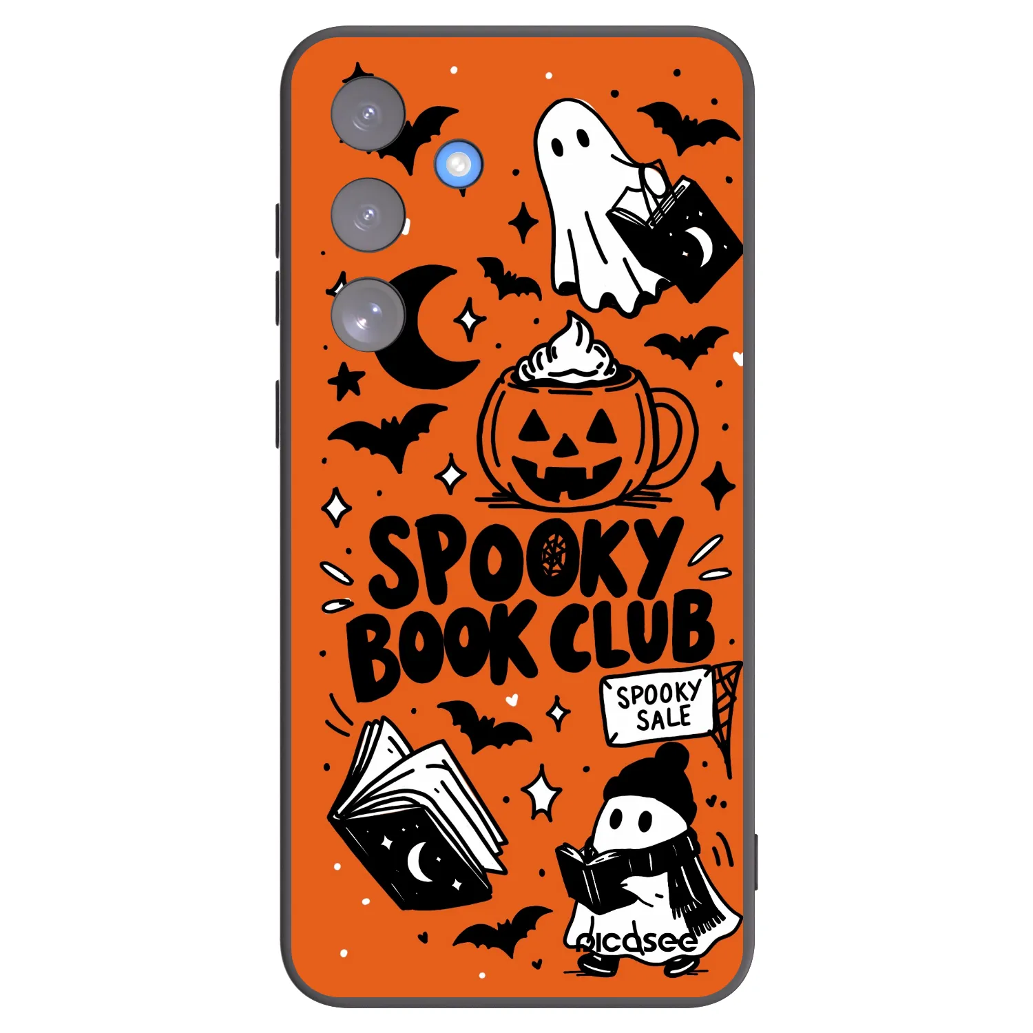 Picasee Μαύρη θήκη σιλικόνης για Samsung Galaxy S25 FE 5G - Spooky book club