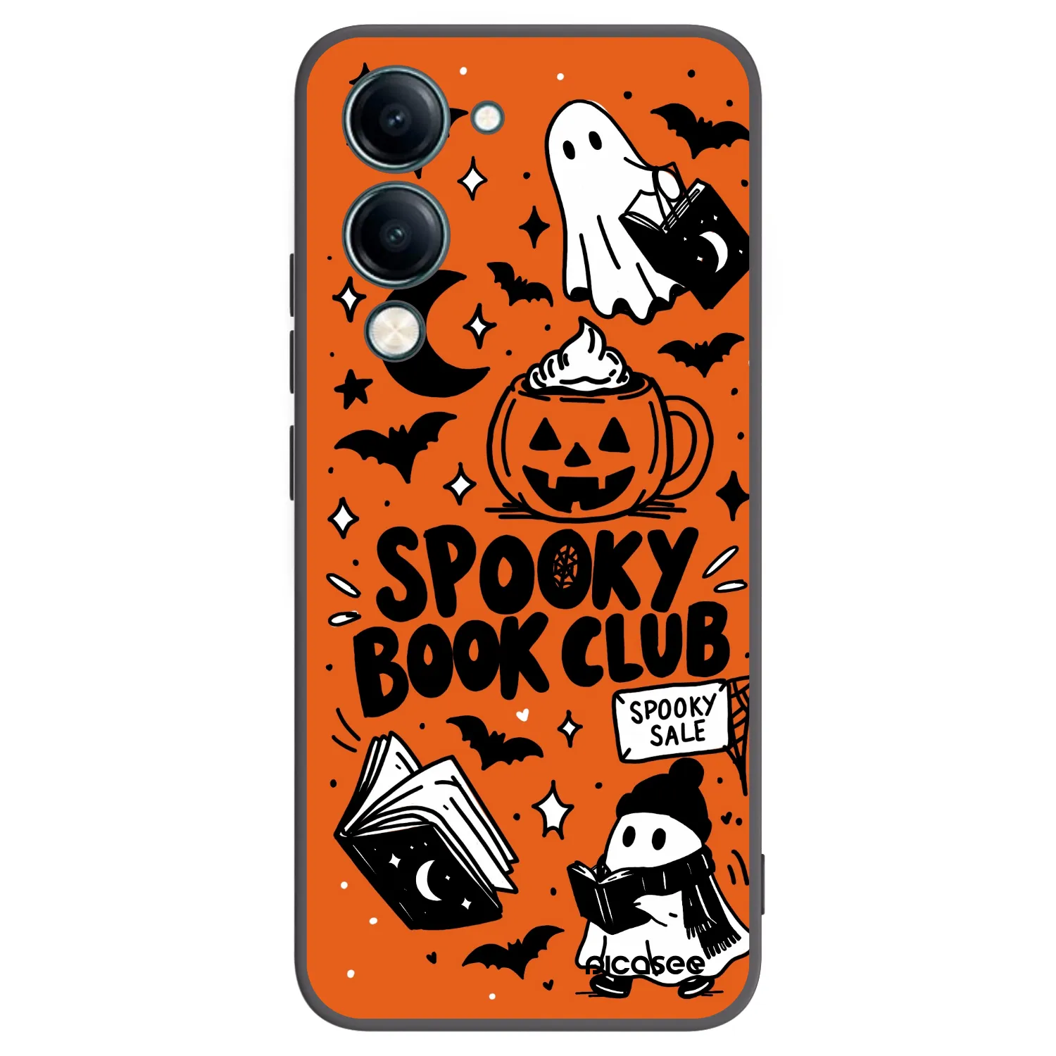 Picasee Μαύρη θήκη σιλικόνης για Vivo Y29s 5G - Spooky book club