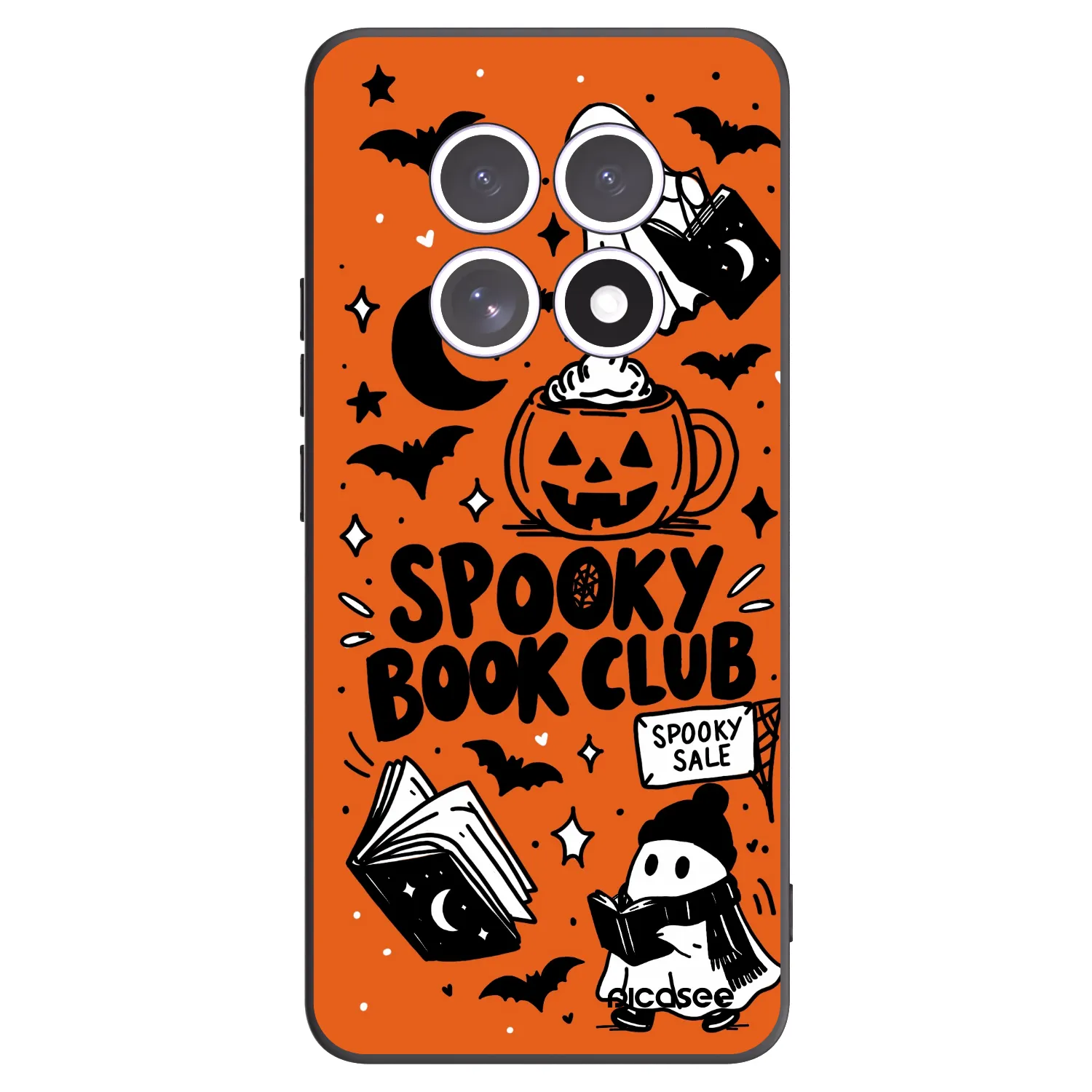Picasee Μαύρη θήκη σιλικόνης για Xiaomi Redmi Note 15 4G - Spooky book club