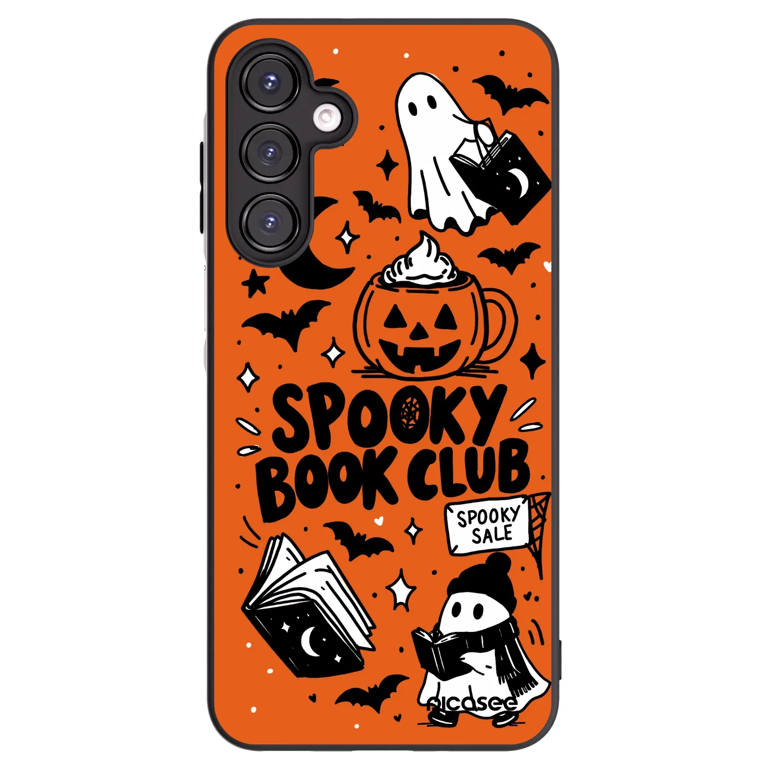 Picasee Μαύρη θήκη σιλικόνης για Samsung Galaxy A16 4G - Spooky book club