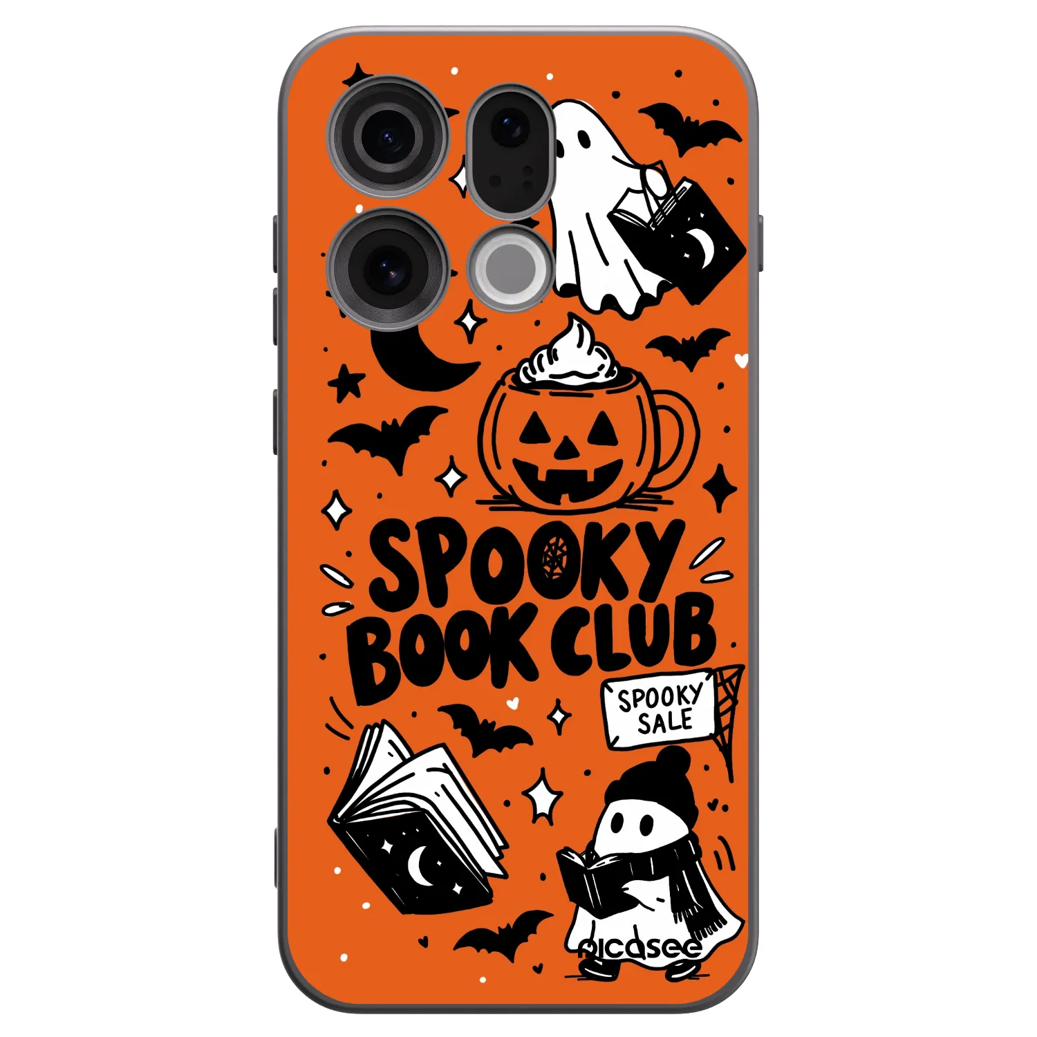 Picasee Μαύρη θήκη σιλικόνης για OPPO Find X9 - Spooky book club