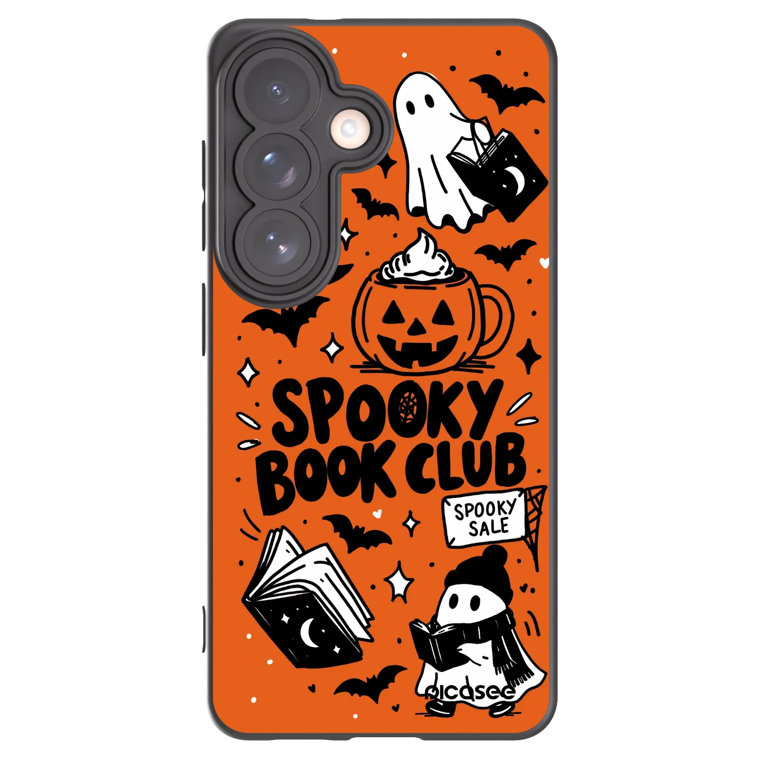Picasee Μαύρη θήκη σιλικόνης για Samsung Galaxy S26 - Spooky book club
