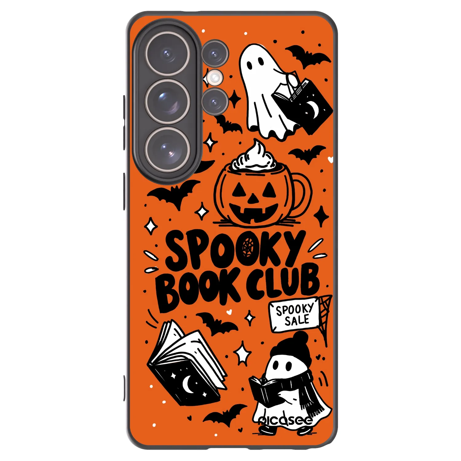 Picasee Μαύρη θήκη σιλικόνης για Samsung Galaxy S26 Ultra - Spooky book club