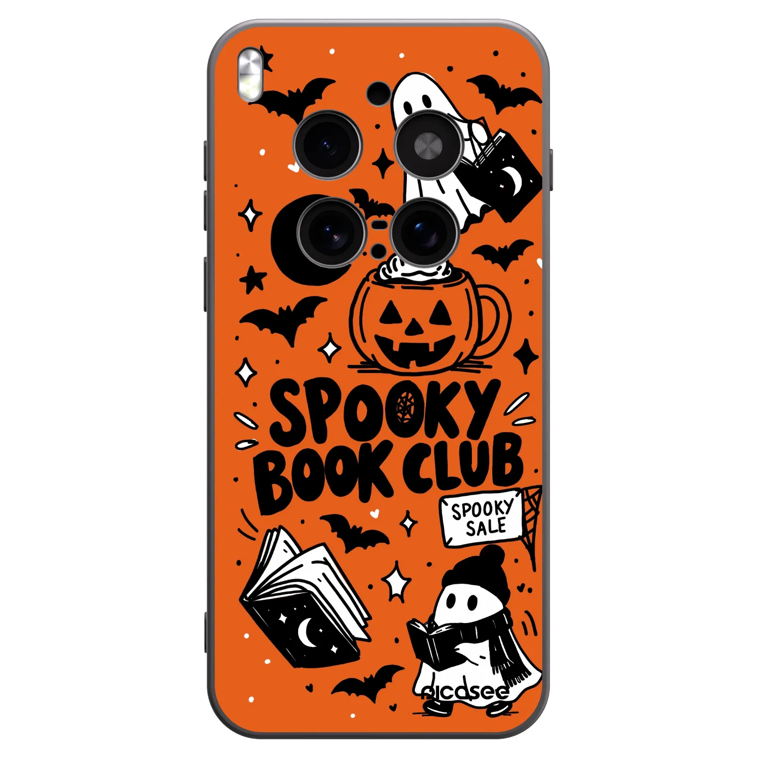 Picasee Μαύρη θήκη σιλικόνης για Vivo X300 Pro - Spooky book club