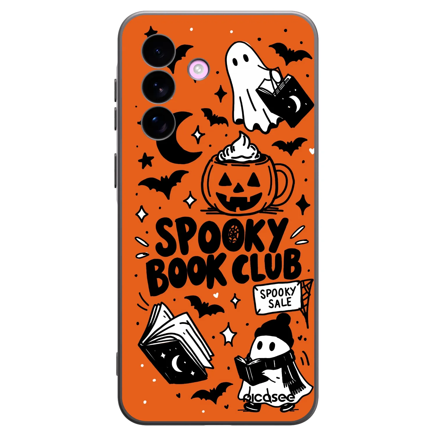 Picasee Μαύρη θήκη σιλικόνης για Samsung Galaxy A57 5G - Spooky book club
