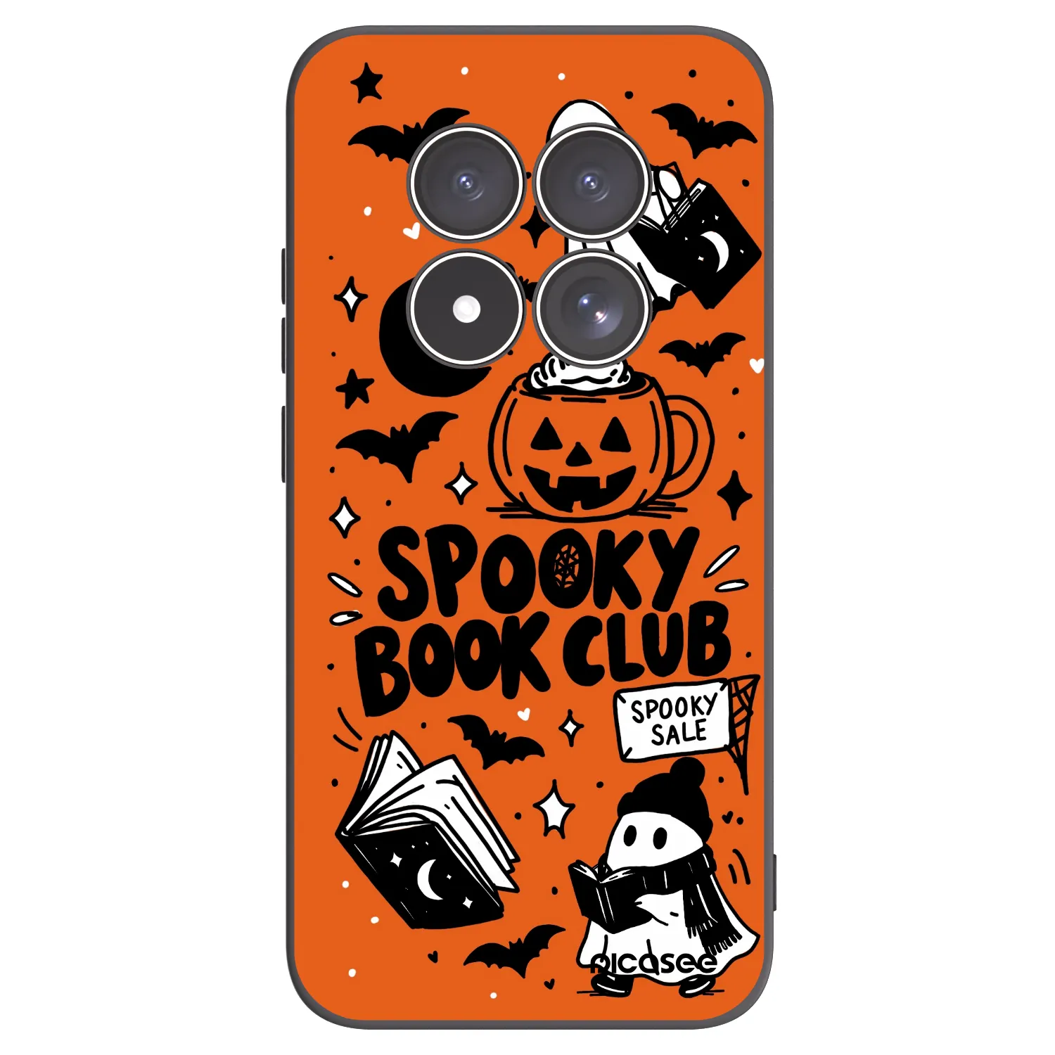 Picasee Μαύρη θήκη σιλικόνης για Xiaomi Redmi Note 15 Pro 5G - Spooky book club
