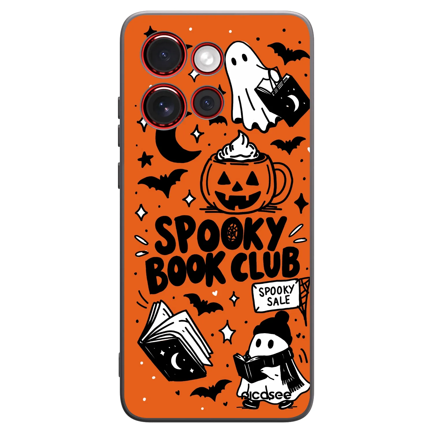 Picasee Μαύρη θήκη σιλικόνης για Motorola Edge 60 Neo 5G - Spooky book club