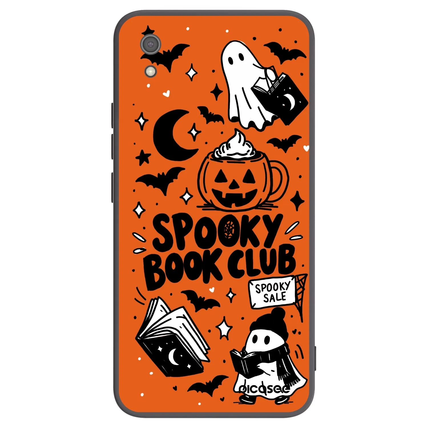 Picasee Μαύρη θήκη σιλικόνης για Xiaomi Redmi 7A - Spooky book club
