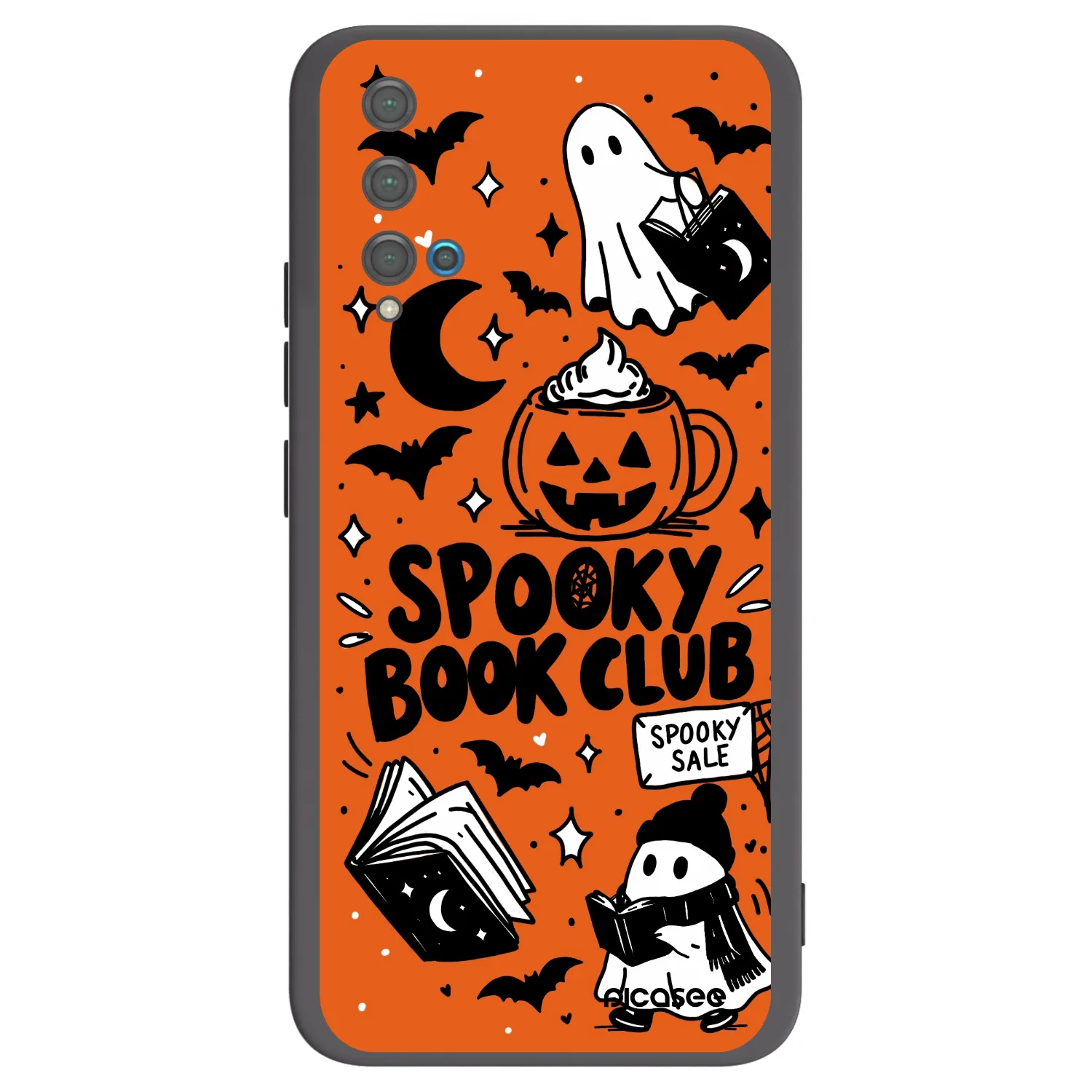 Picasee Μαύρη θήκη σιλικόνης για Huawei Nova 5T - Spooky book club