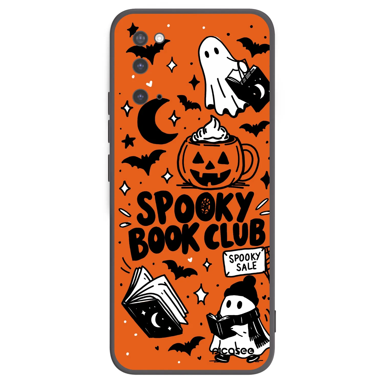 Picasee Μαύρη θήκη σιλικόνης για Samsung Galaxy S20 G980F - Spooky book club