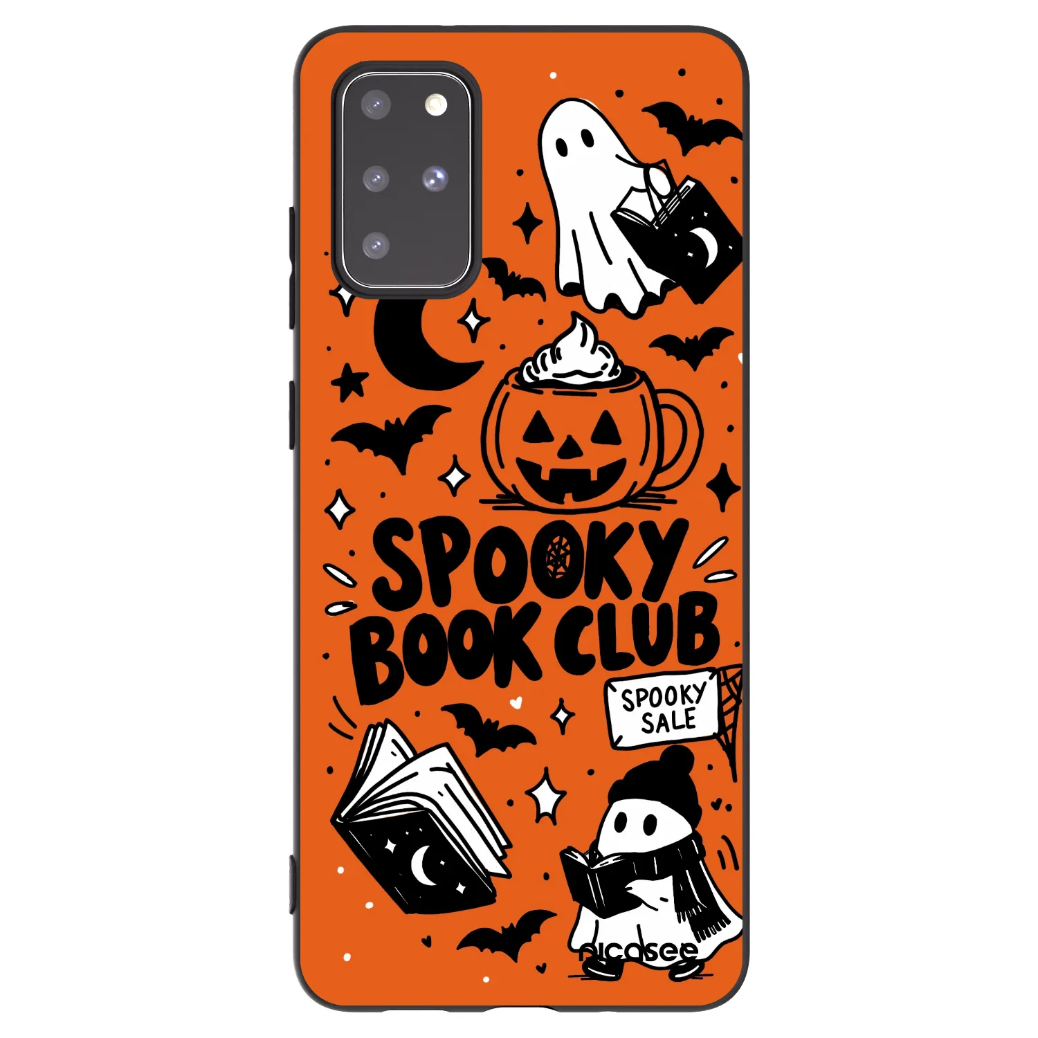 Picasee Μαύρη θήκη σιλικόνης για Samsung Galaxy S20+ G985F - Spooky book club