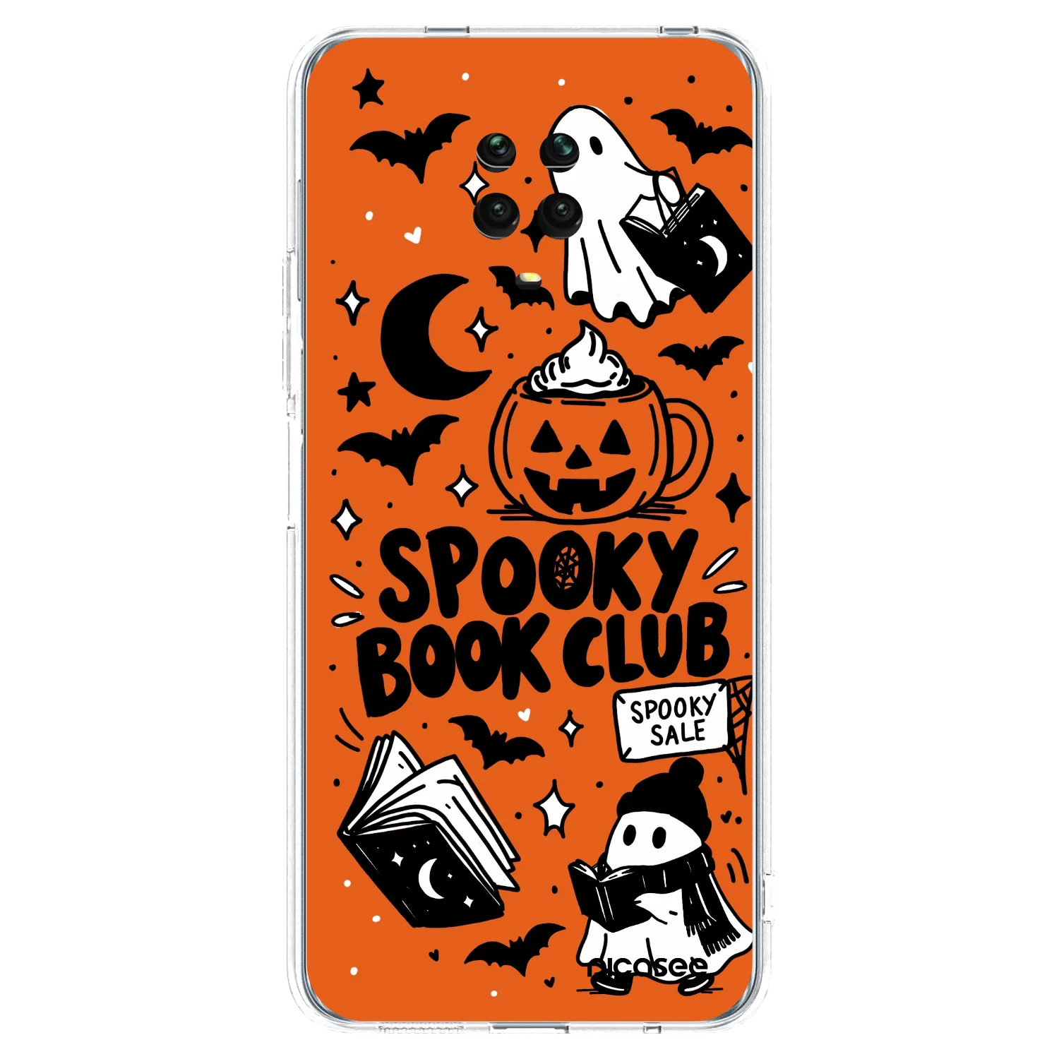 Picasee διαφανής θήκη σιλικόνης Xiaomi Redmi Note 9 Pro - Spooky book club