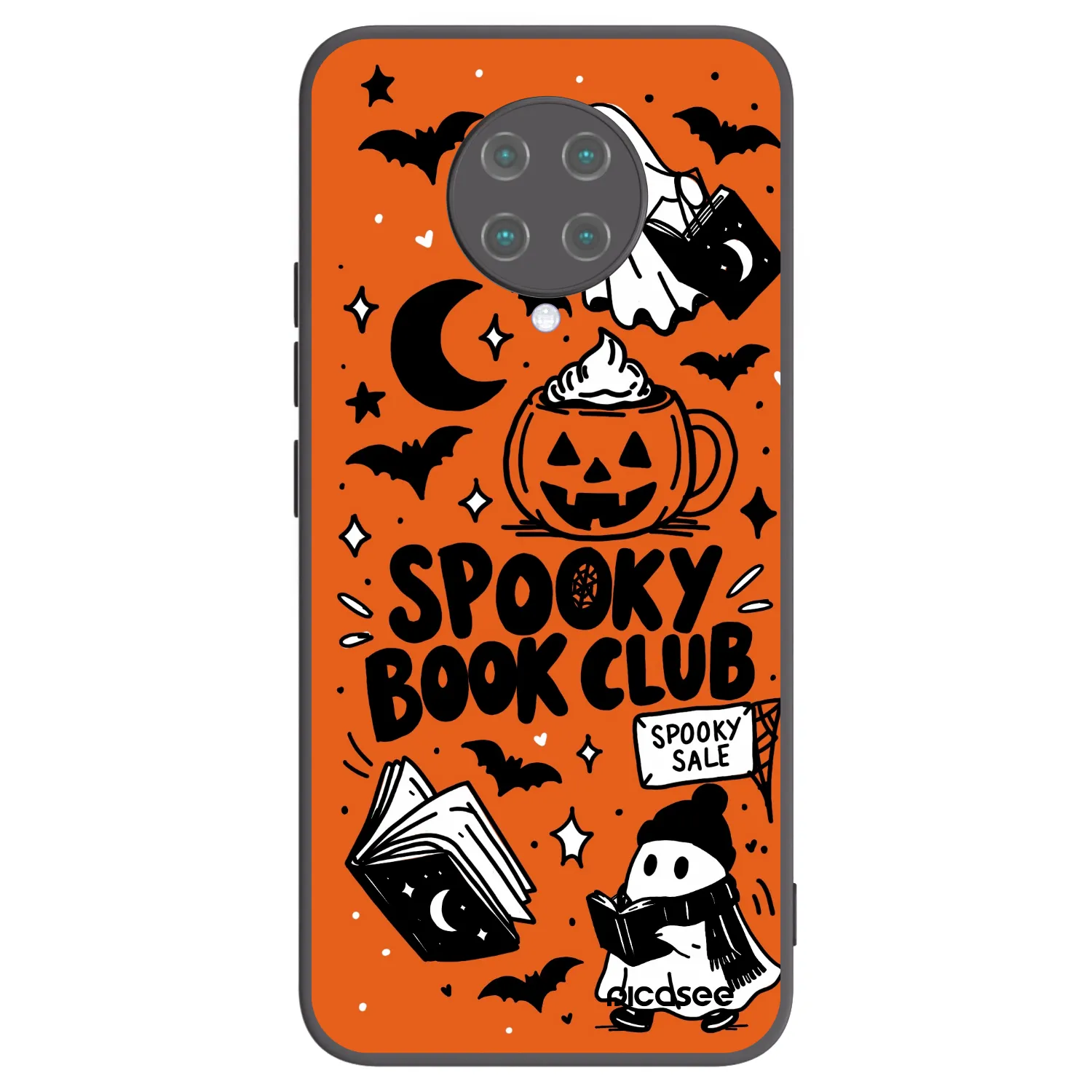 Picasee Μαύρη θήκη σιλικόνης για Xiaomi Poco F2 Pro - Spooky book club