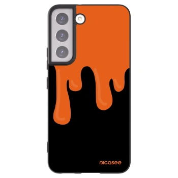 Picasee Μαύρη θήκη σιλικόνης για Samsung Galaxy S22 5G - Orange spooky