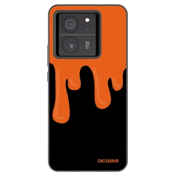 Picasee Μαύρη θήκη σιλικόνης για Xiaomi 13T - Orange spooky