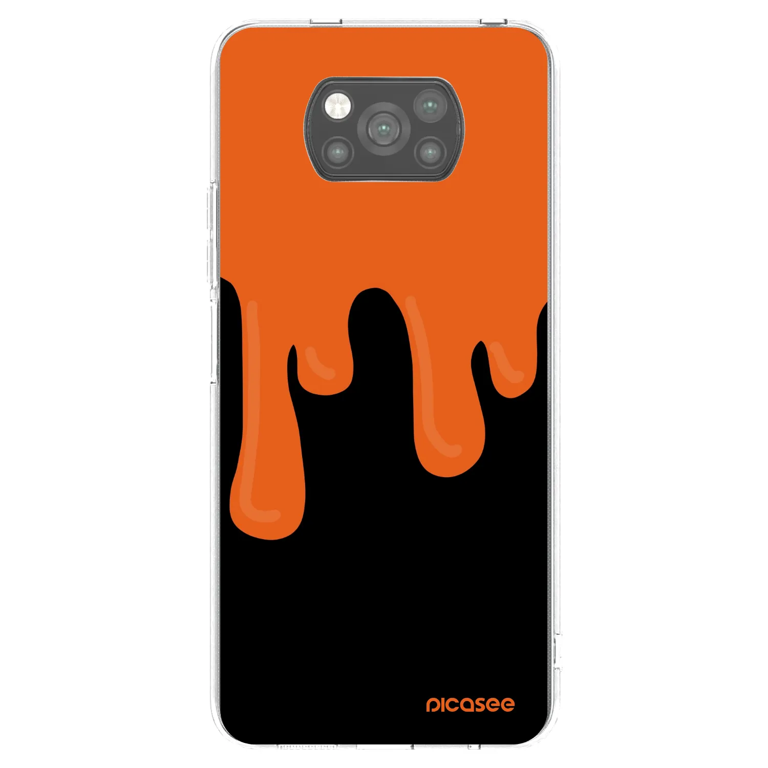 Picasee Μαύρη θήκη σιλικόνης για Xiaomi Poco X3 - Orange spooky