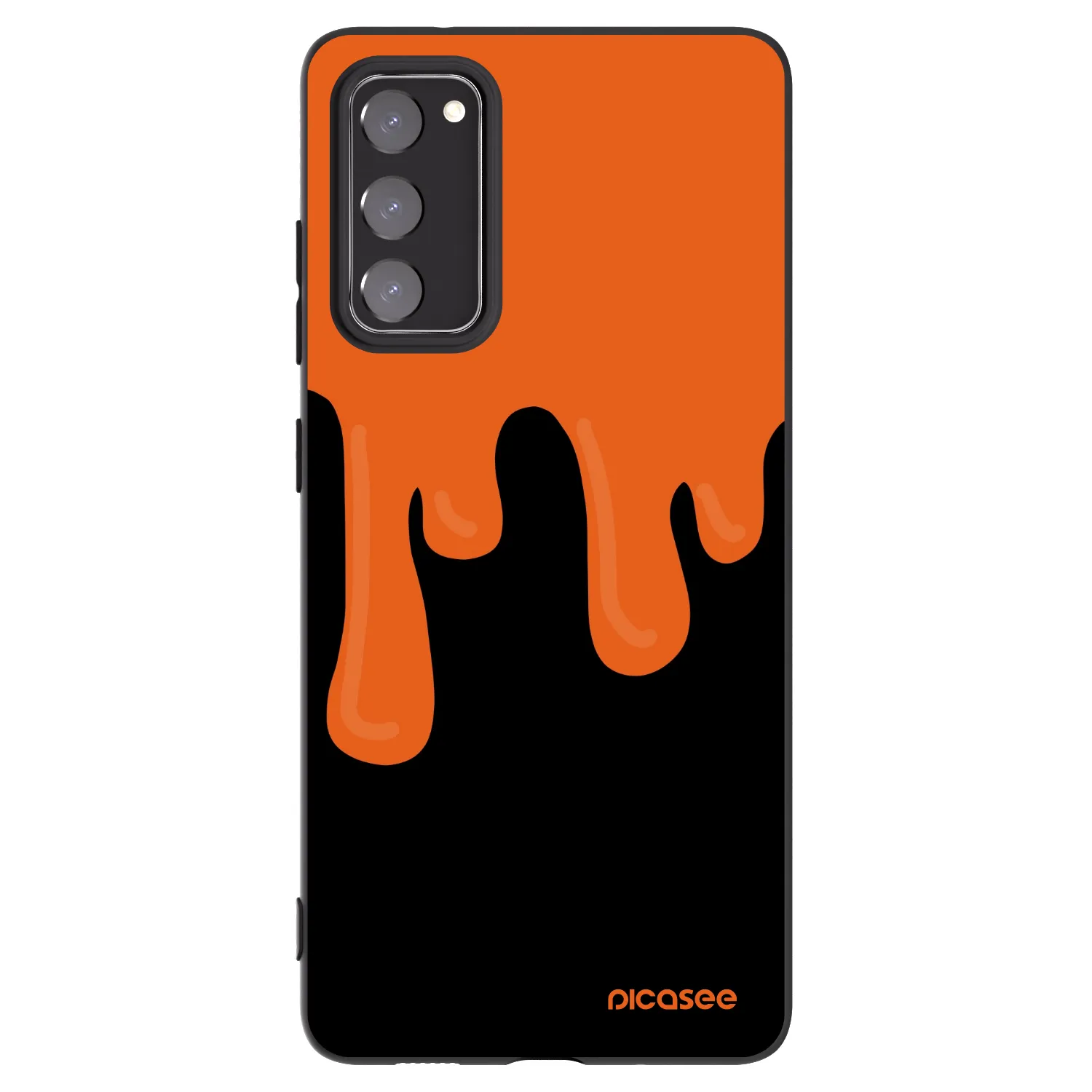 Picasee Μαύρη θήκη σιλικόνης για Samsung Galaxy S20 FE - Orange spooky