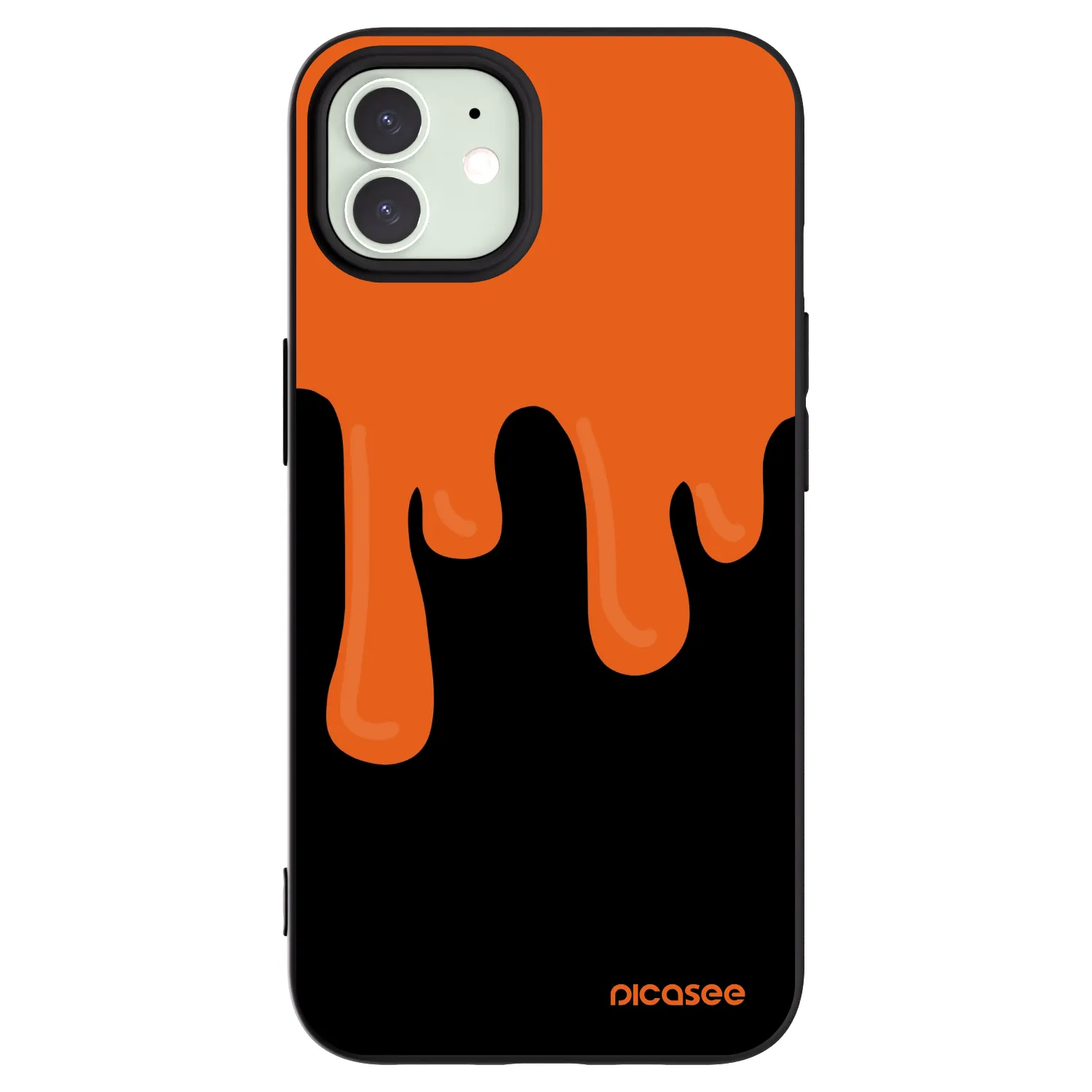 Picasee Μαύρη θήκη σιλικόνης για Apple iPhone 12 - Orange spooky