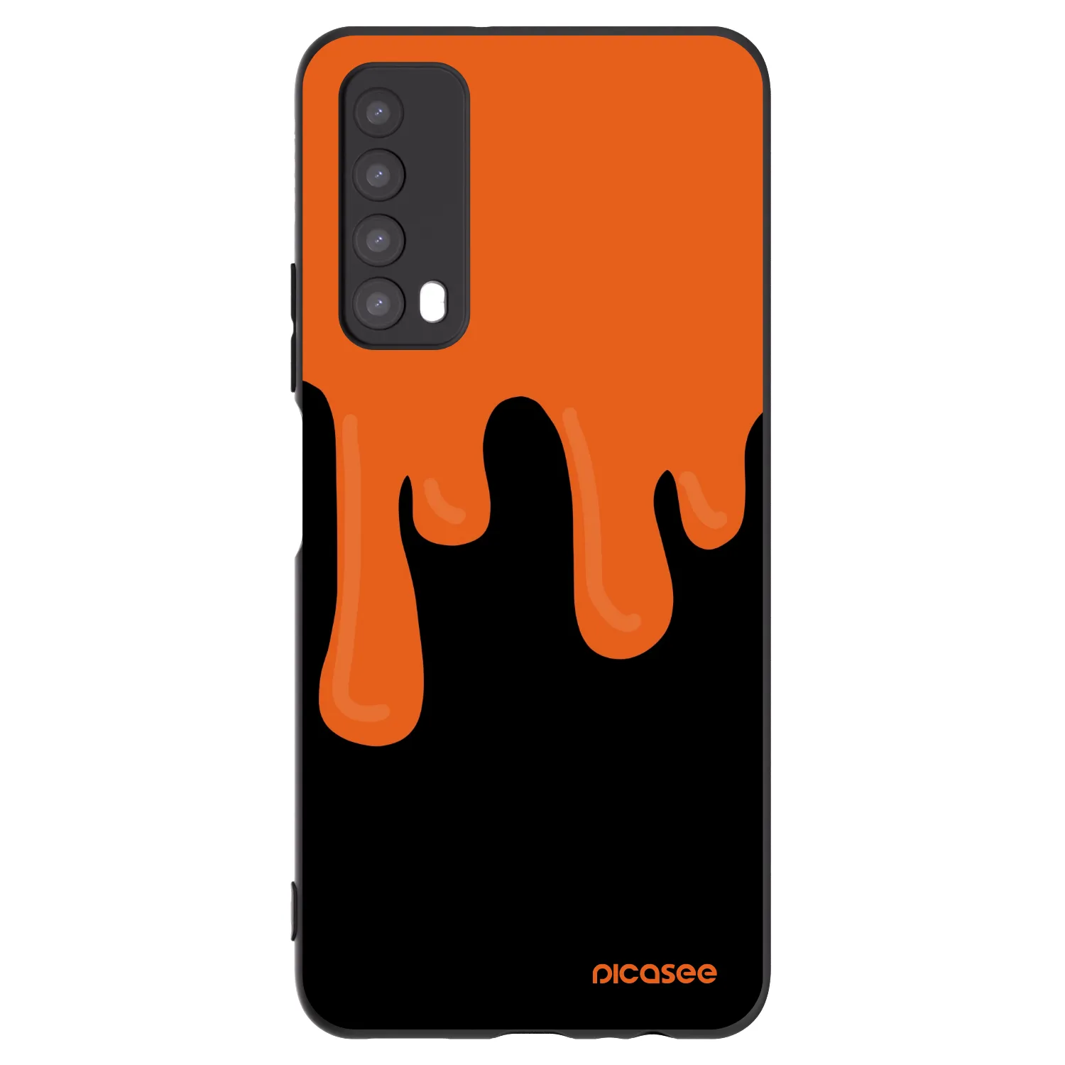 Picasee Μαύρη θήκη σιλικόνης για Huawei P Smart 2021 - Orange spooky