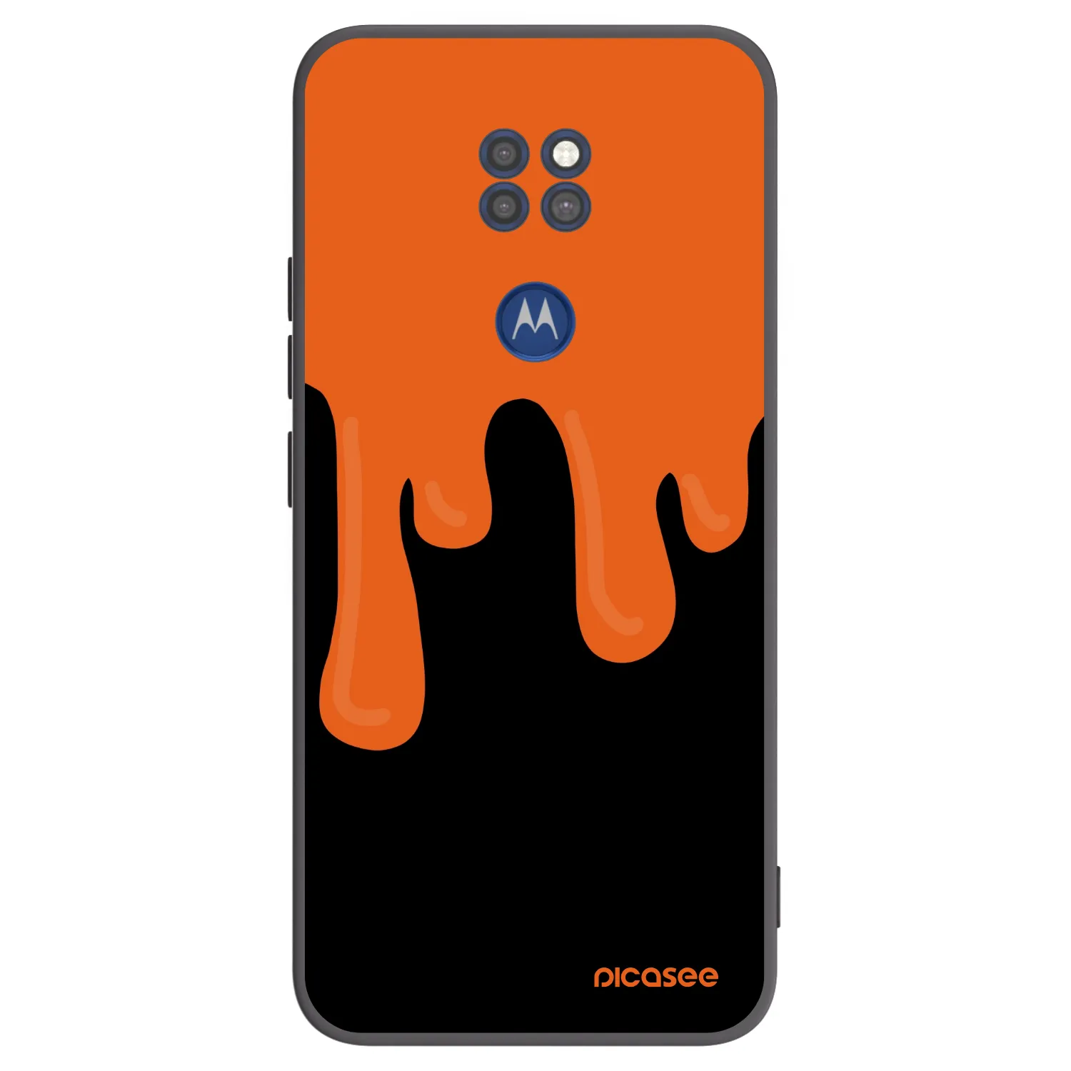 Picasee Μαύρη θήκη σιλικόνης για Motorola Moto G9 Play - Orange spooky