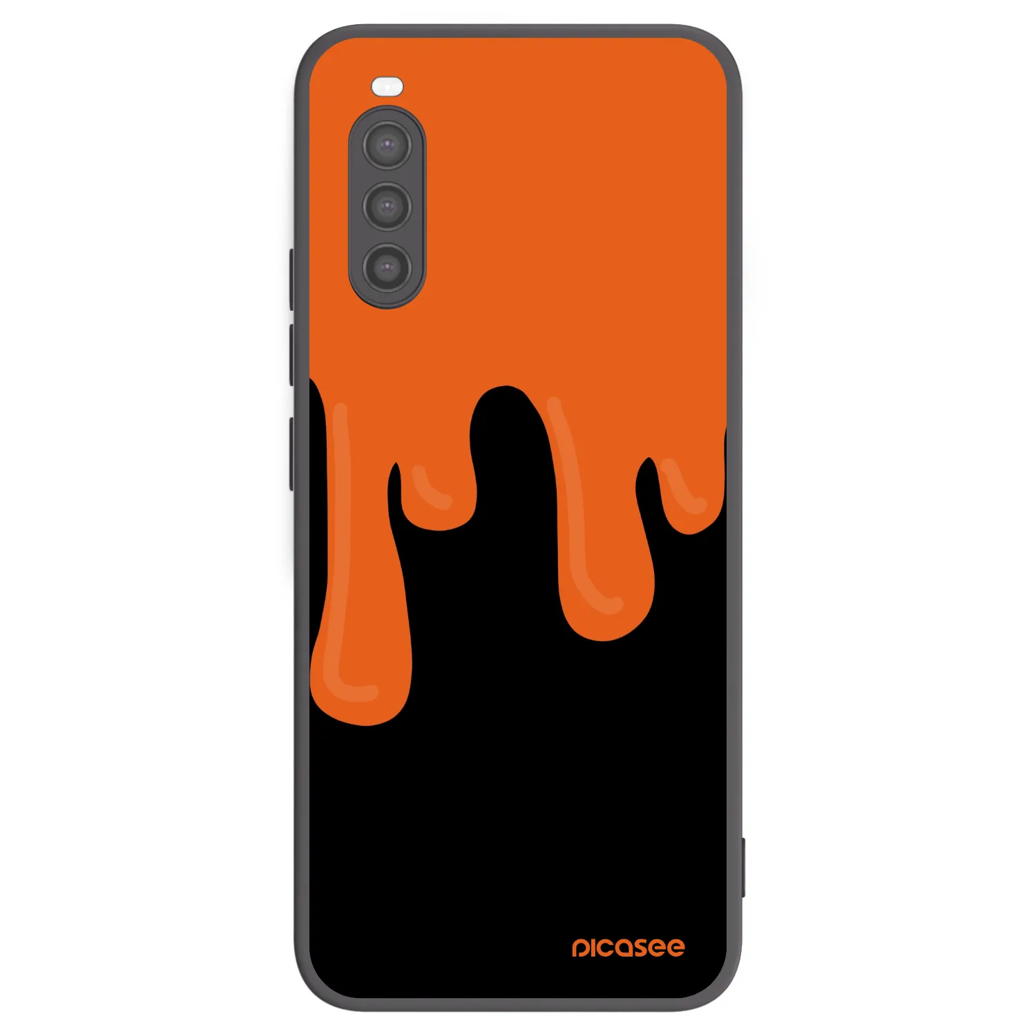 Picasee Μαύρη θήκη σιλικόνης για Sony Xperia 10 II - Orange spooky