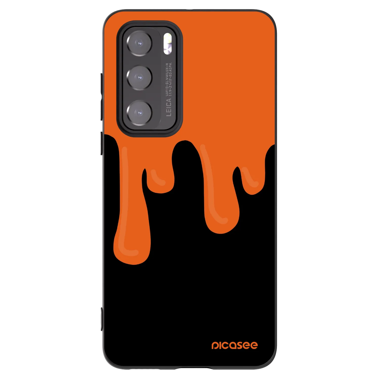 Picasee Μαύρη θήκη σιλικόνης για Huawei P40 - Orange spooky