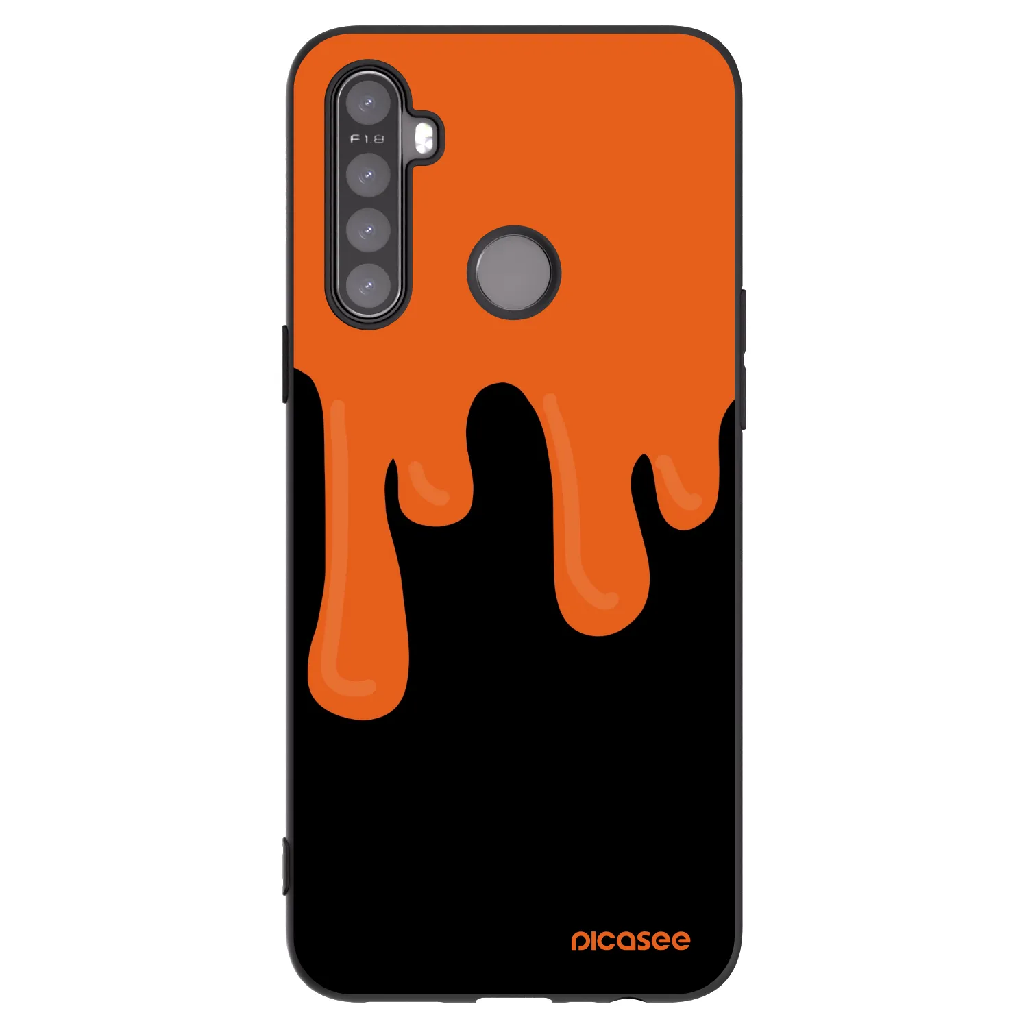 Picasee Μαύρη θήκη σιλικόνης για Realme 5 - Orange spooky