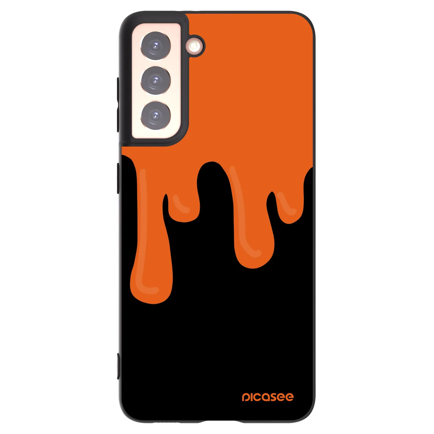 Picasee Μαύρη θήκη σιλικόνης για Samsung Galaxy S21 5G G991B - Orange spooky