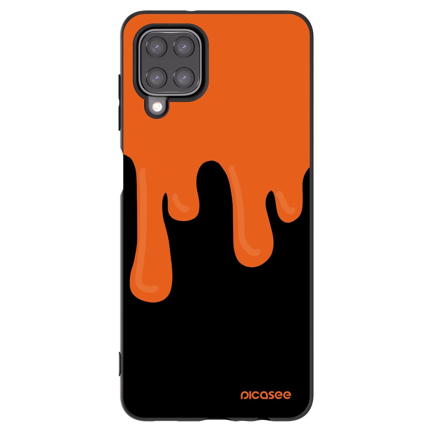 Picasee Μαύρη θήκη σιλικόνης για Samsung Galaxy A12 A125F - Orange spooky