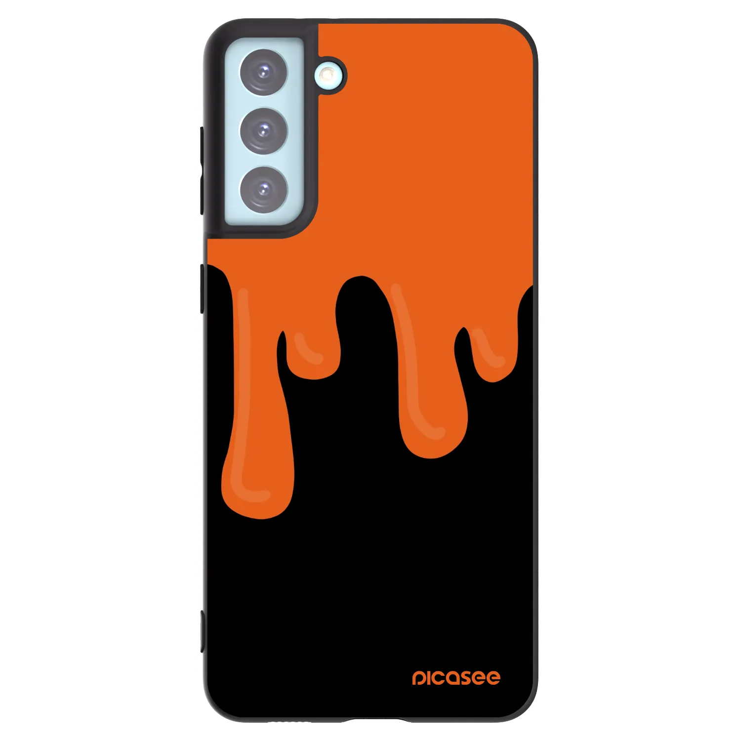Picasee Μαύρη θήκη σιλικόνης για Samsung Galaxy S21+ 5G G996F - Orange spooky