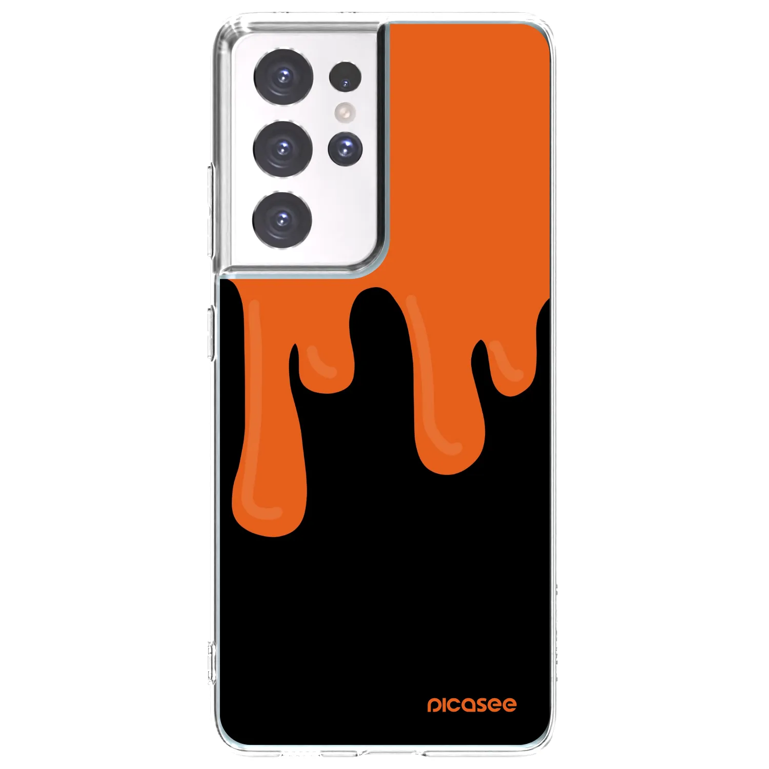 Picasee διαφανής θήκη σιλικόνης Samsung Galaxy S21 Ultra 5G G998B - Orange spooky