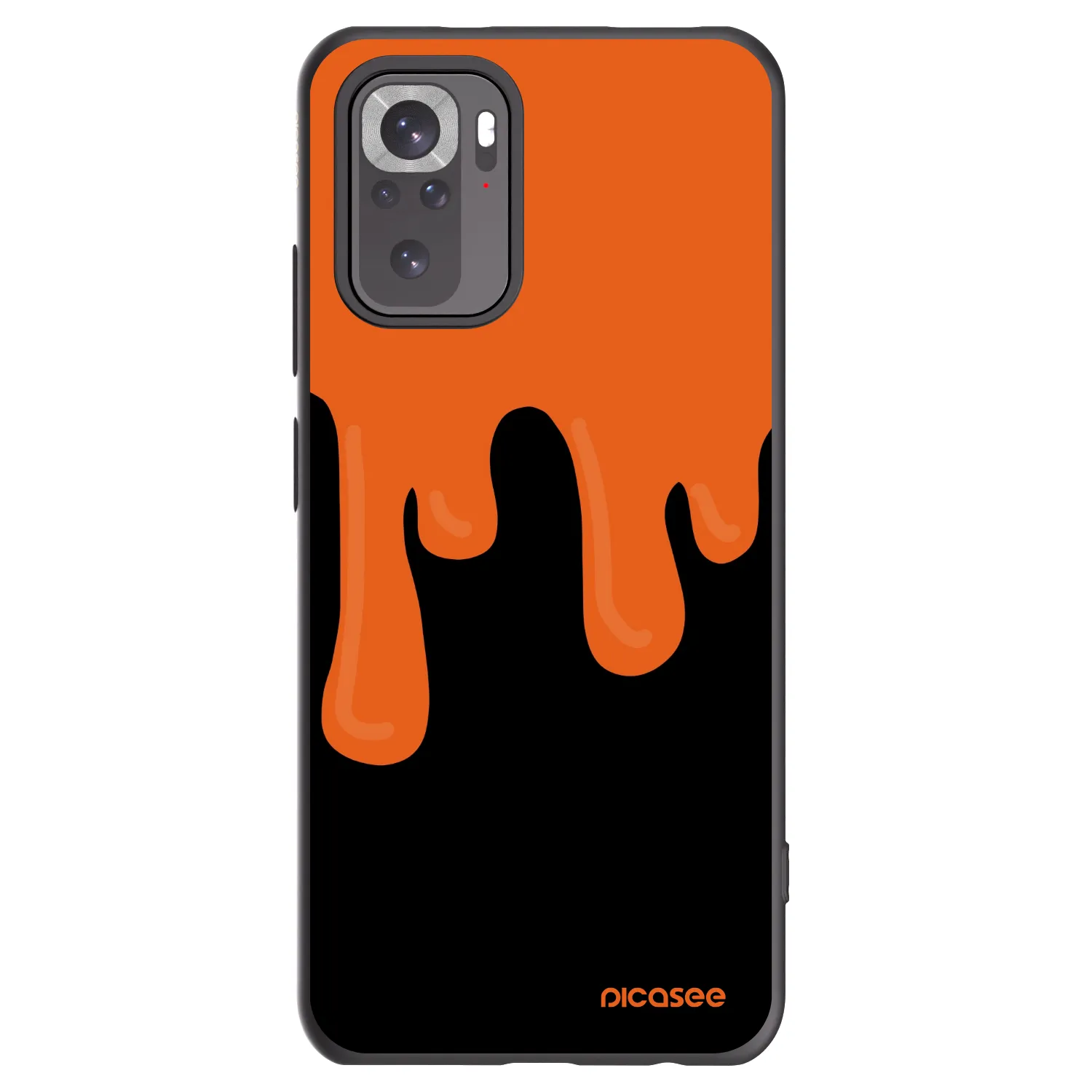 Picasee Μαύρη θήκη σιλικόνης για Xiaomi Redmi Note 10 - Orange spooky