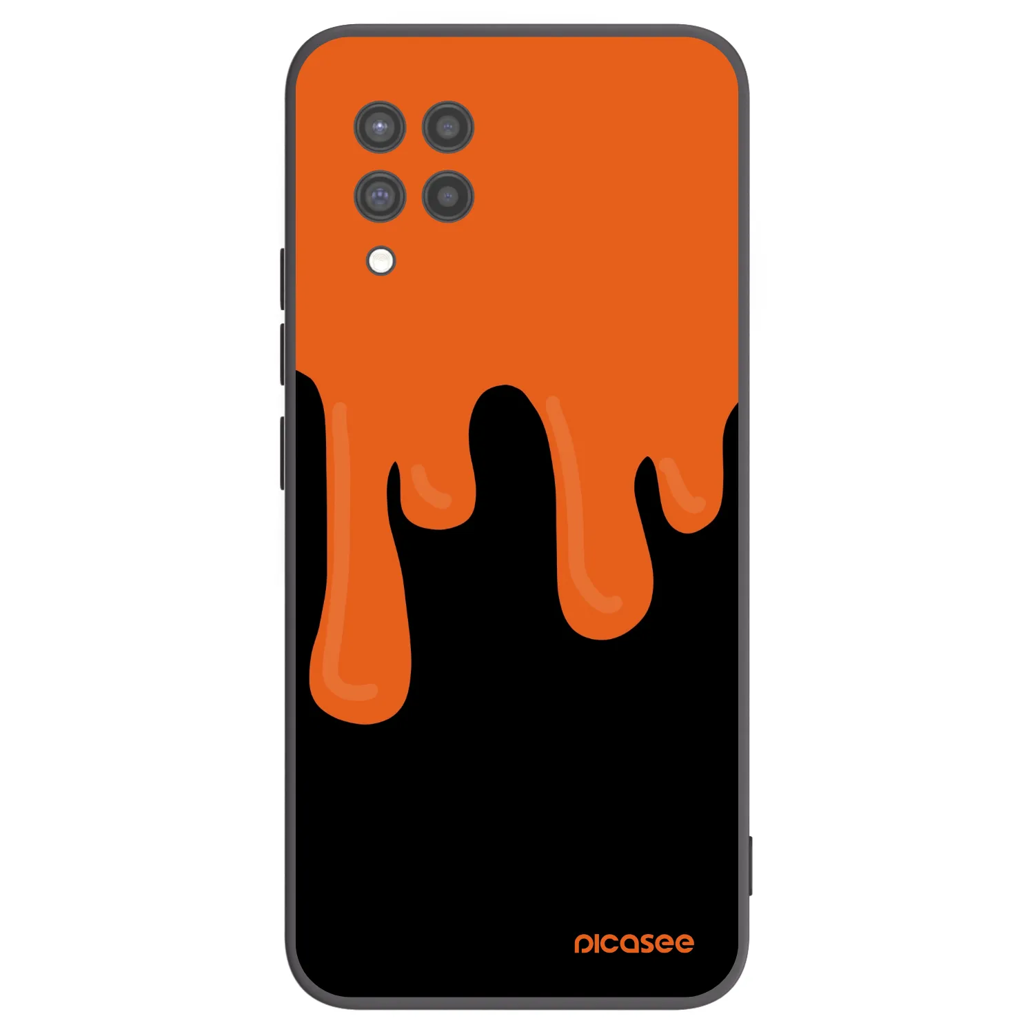 Picasee Μαύρη θήκη σιλικόνης για Samsung Galaxy A42 A426B - Orange spooky