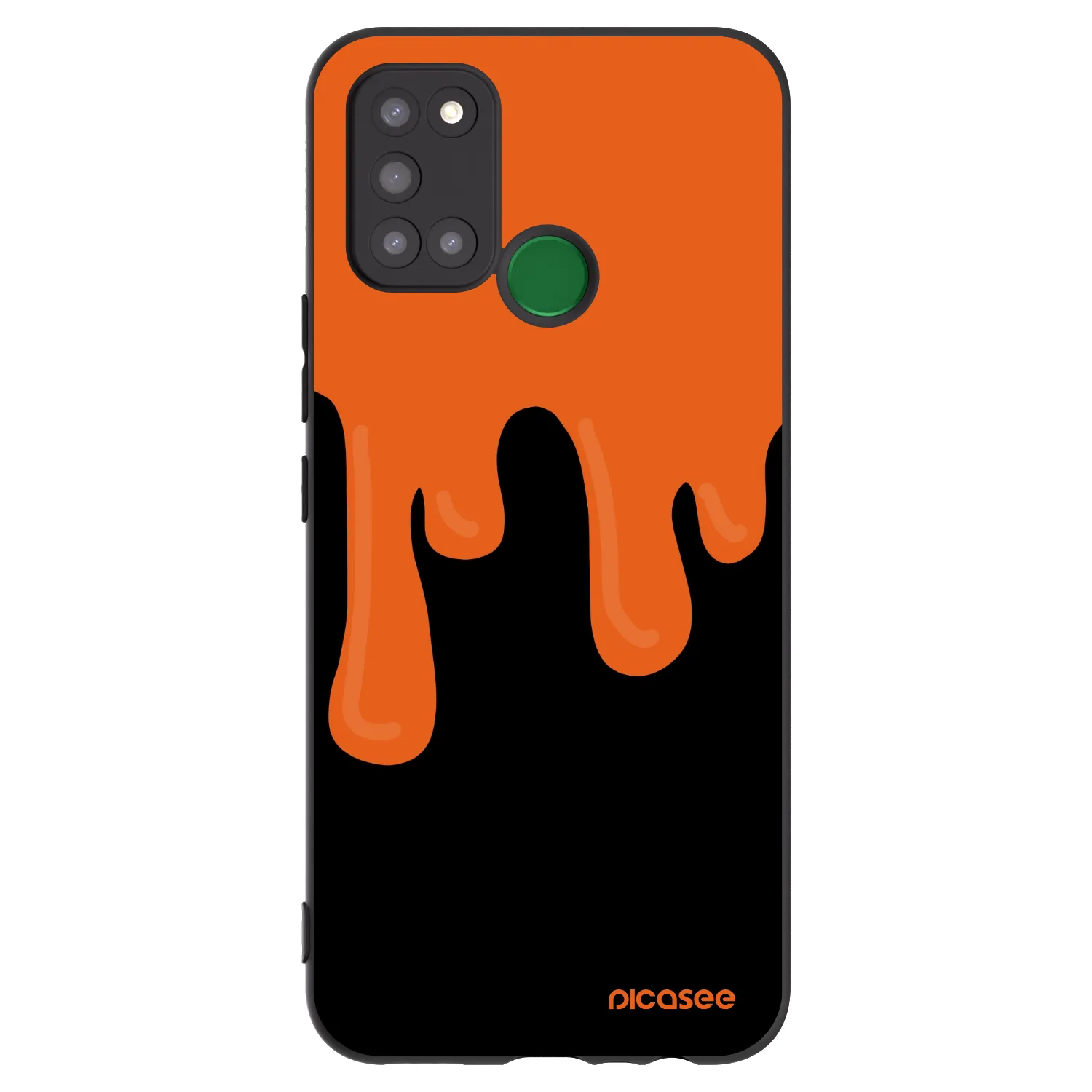 Picasee Μαύρη θήκη σιλικόνης για Realme 7i - Orange spooky