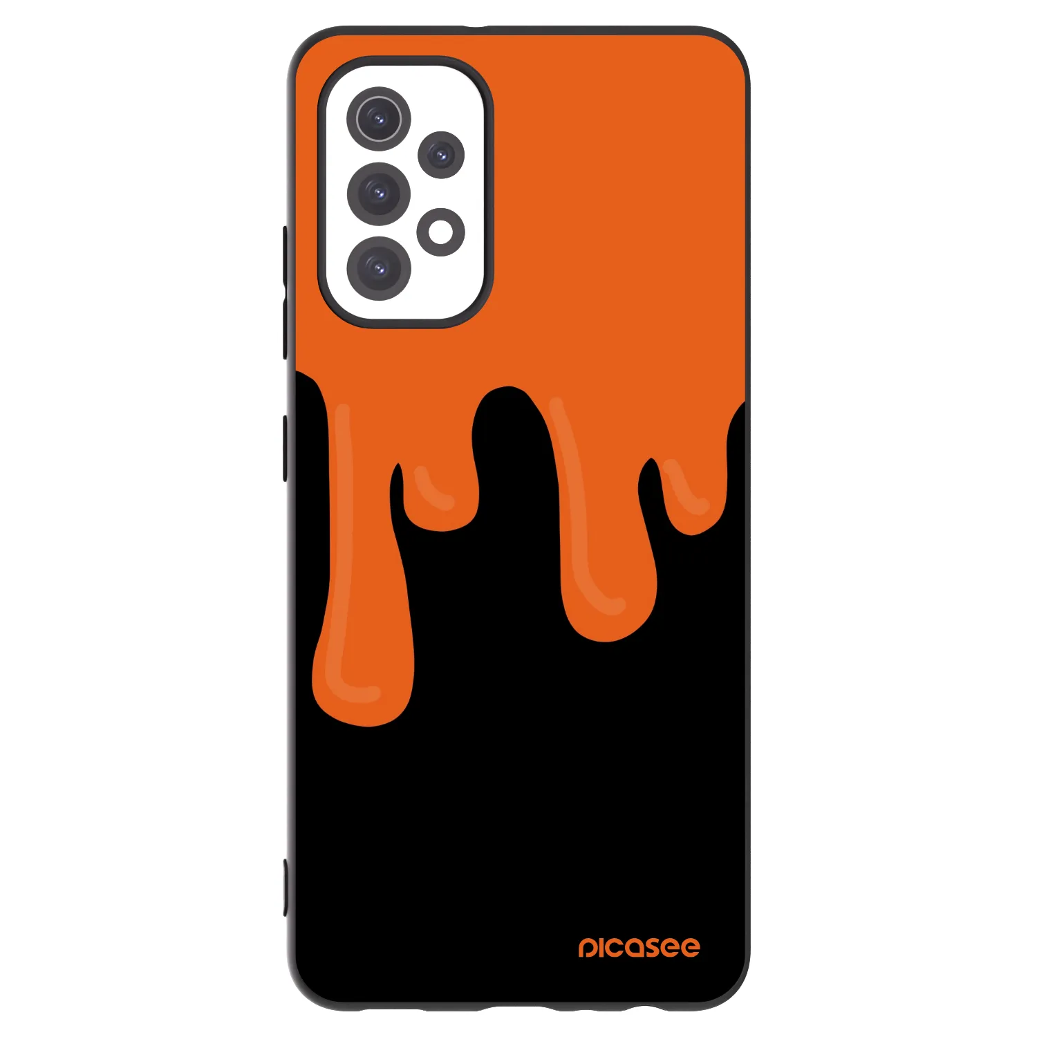 Picasee Μαύρη θήκη σιλικόνης για Samsung Galaxy A32 5G A326B - Orange spooky